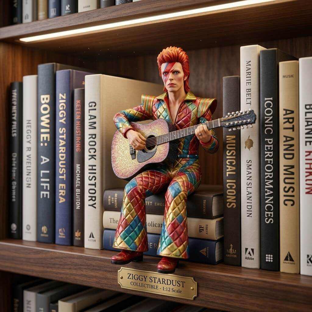 1:12 Scale David Bowie Ziggy Stardust Collectible Figure