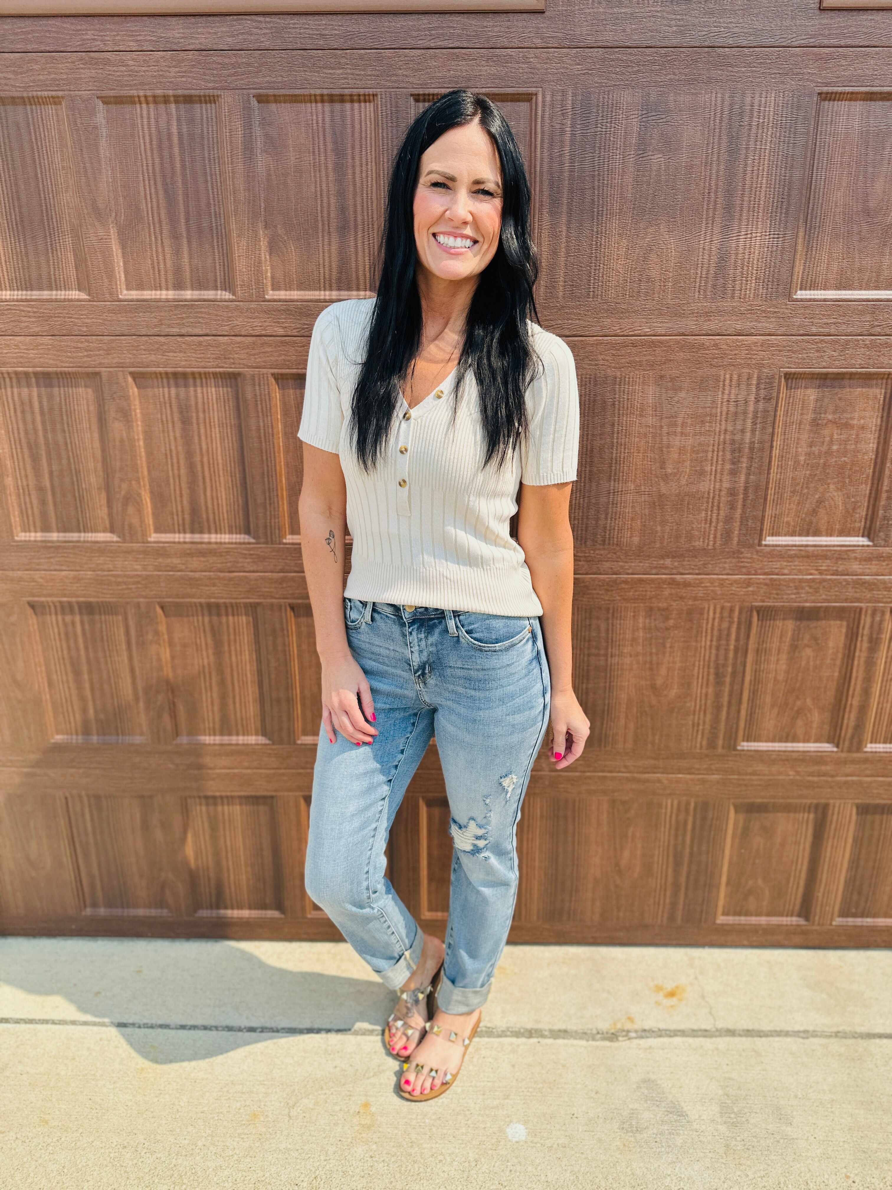 REG/CURVY Long Lost Boyfriend Mid Rise Long Inseam Boyfriend Jeans