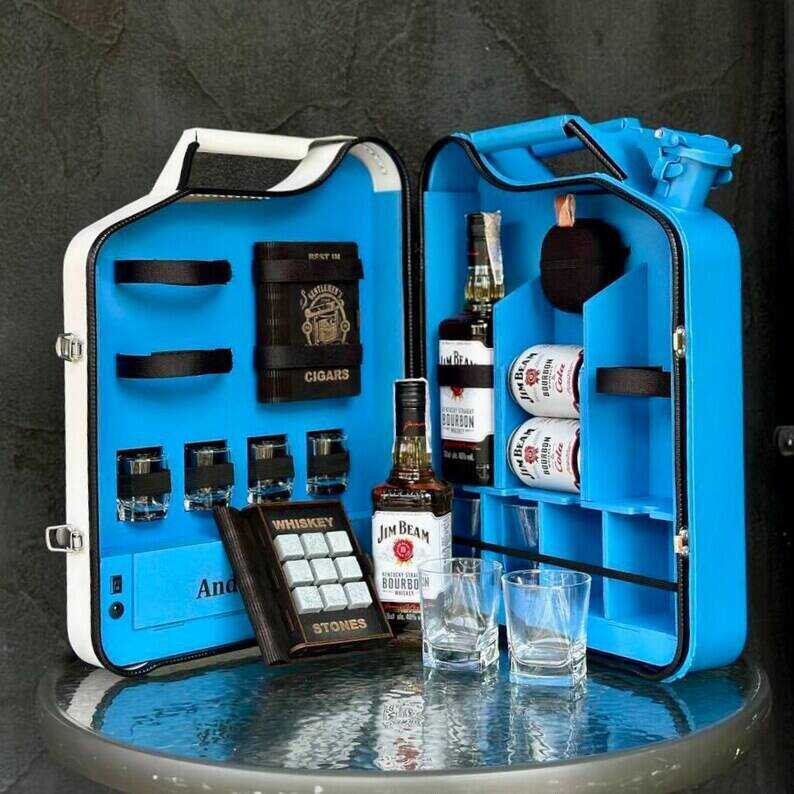 20 L Jerry Can Mini Bar With Bluetooth Speaker, Two Color Canister, Custom Fuel Bar, Gift For Him, Kanister Bar, Personalized Travel Bar Set