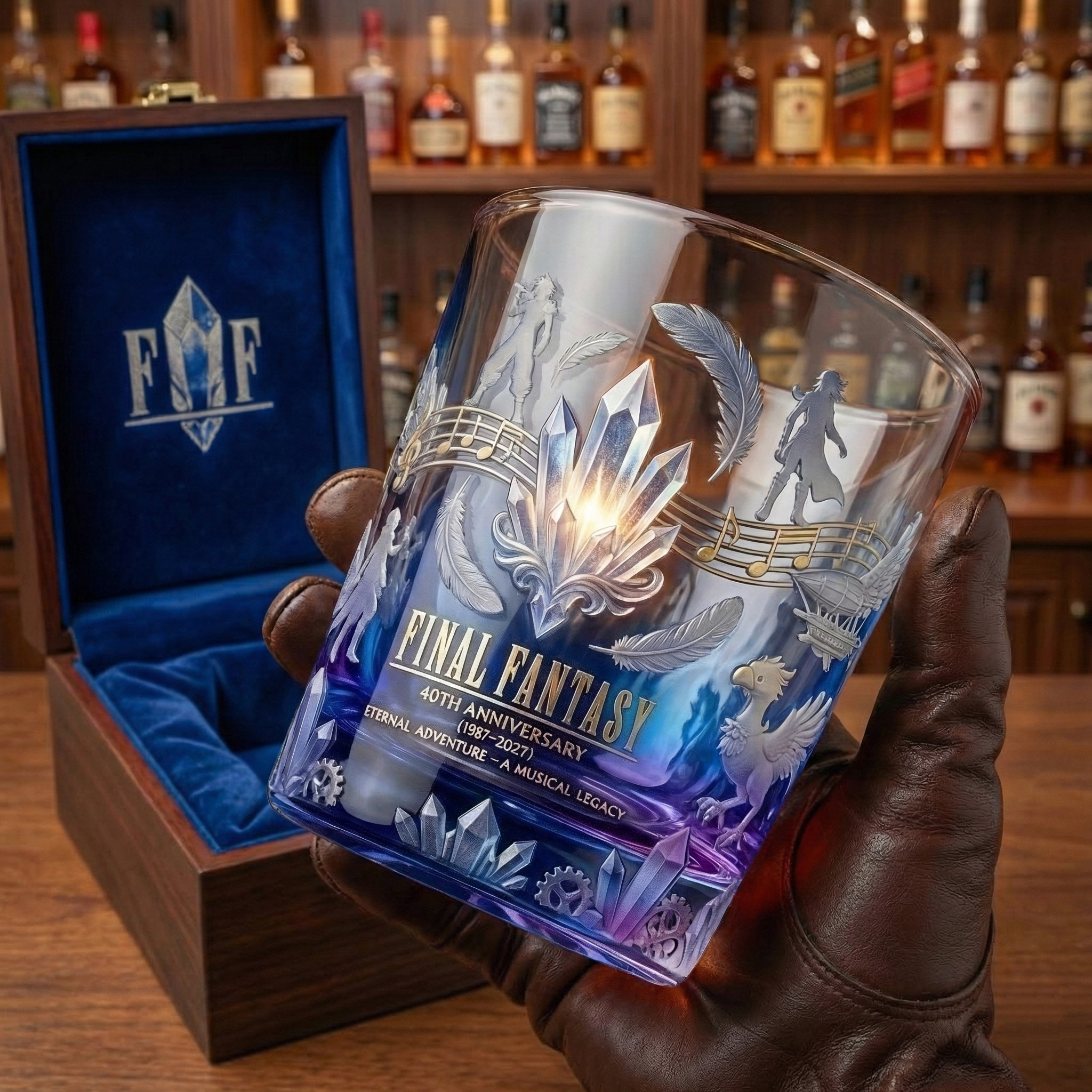 Final Fantasy 40th Anniversary Commemorative Whiskey Glass