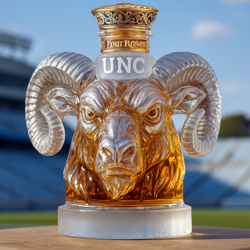 UNC Ram Whiskey Bottle