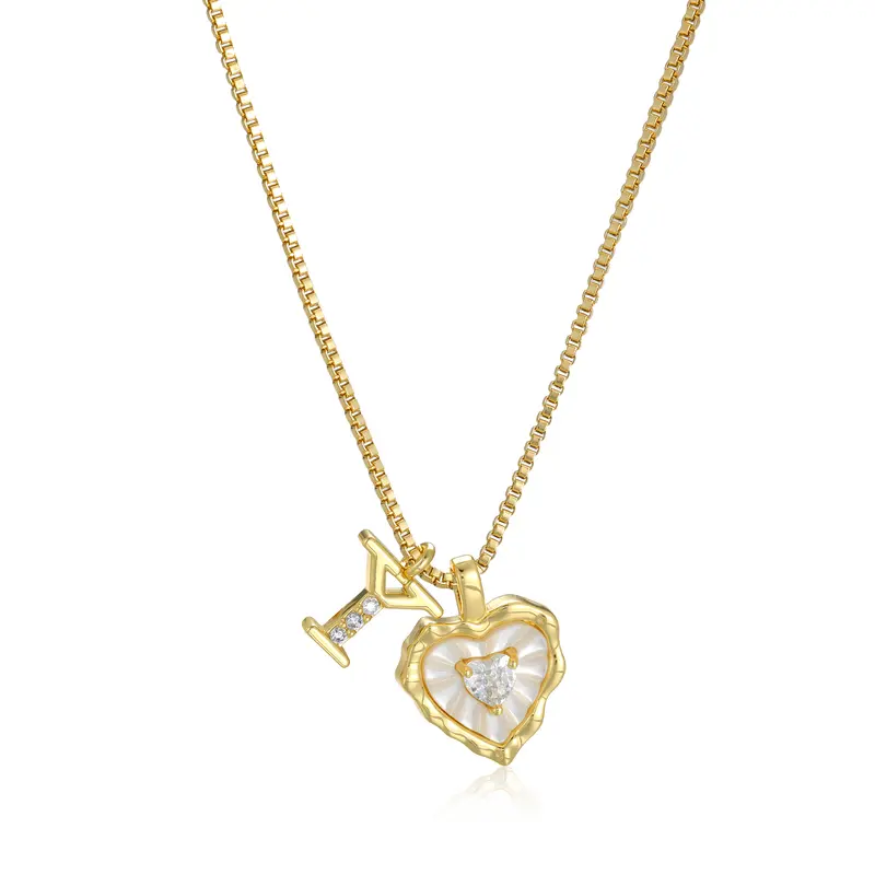 🔥Last Day 69% OFF ✨Gold Shell Heart CZ A-Z Initial Necklace, Valentine's Day Jewelry Gift
