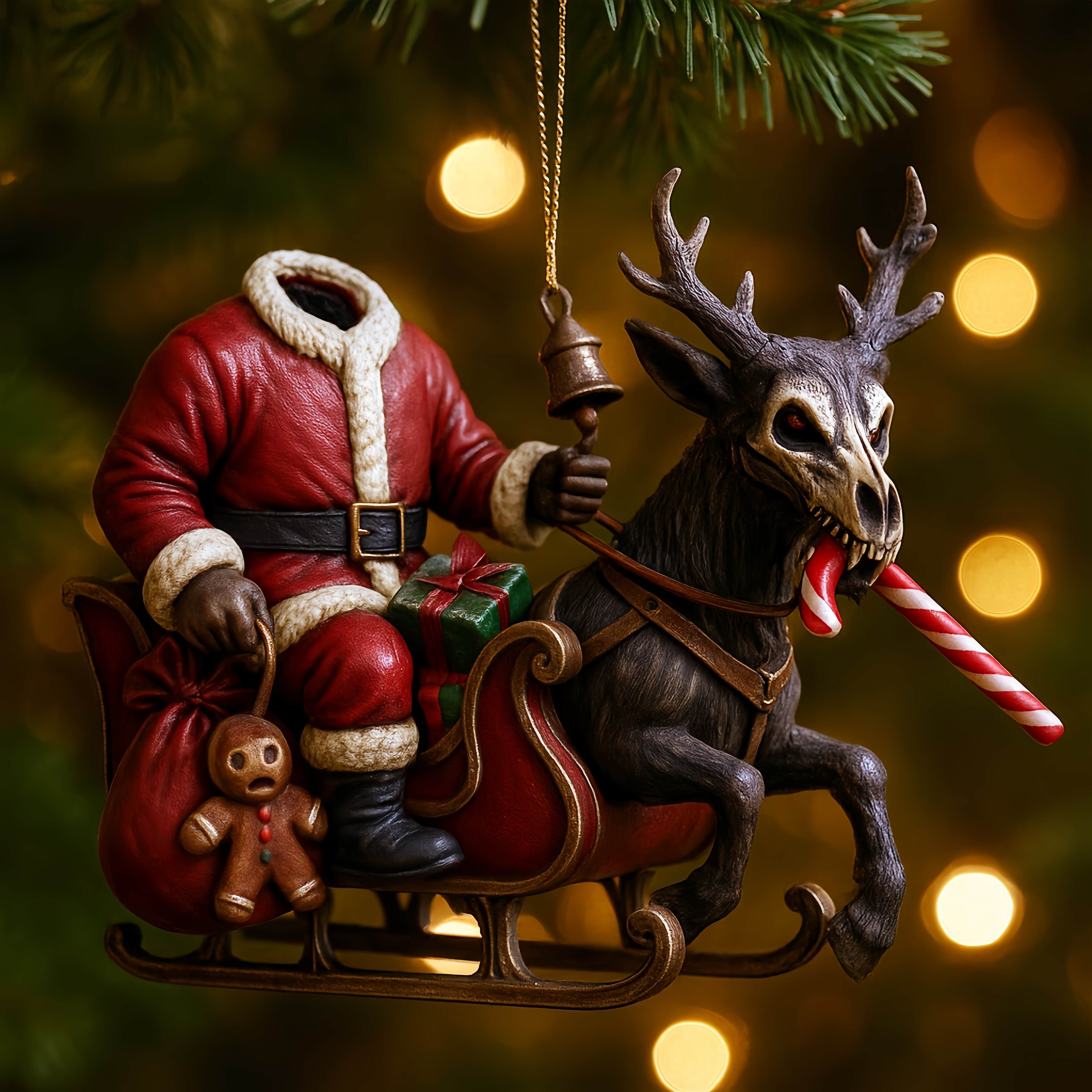 Headless Santa – Dark Christmas Ornament
