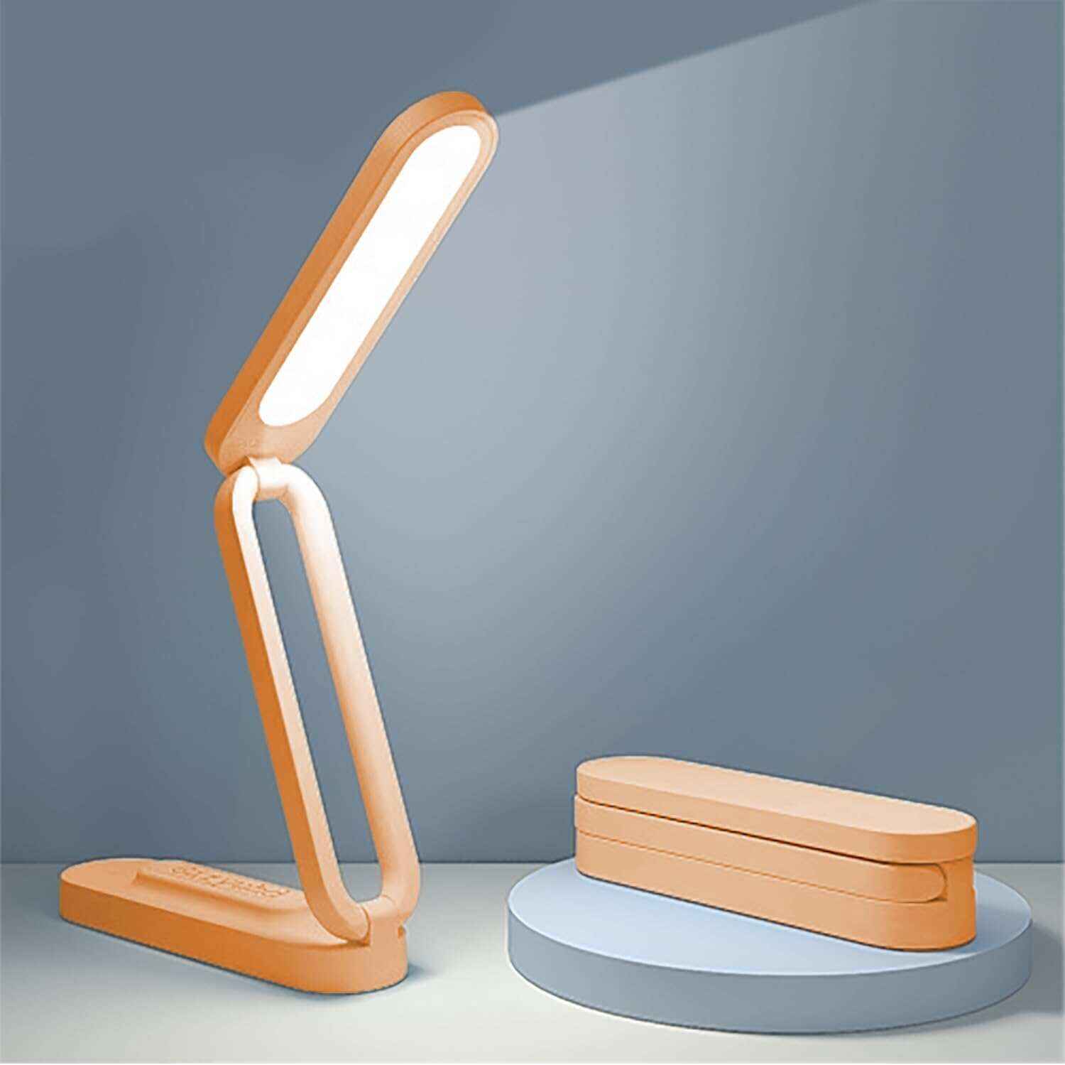 LED Desk Lamp for Office Home & Battery Operated Lamp Rechargeable Lamp Foldable & Portable Light, LED Desk Light Strip, 3 Brightness Dimmable Small Desk Lamp Wireless Reading Lamp