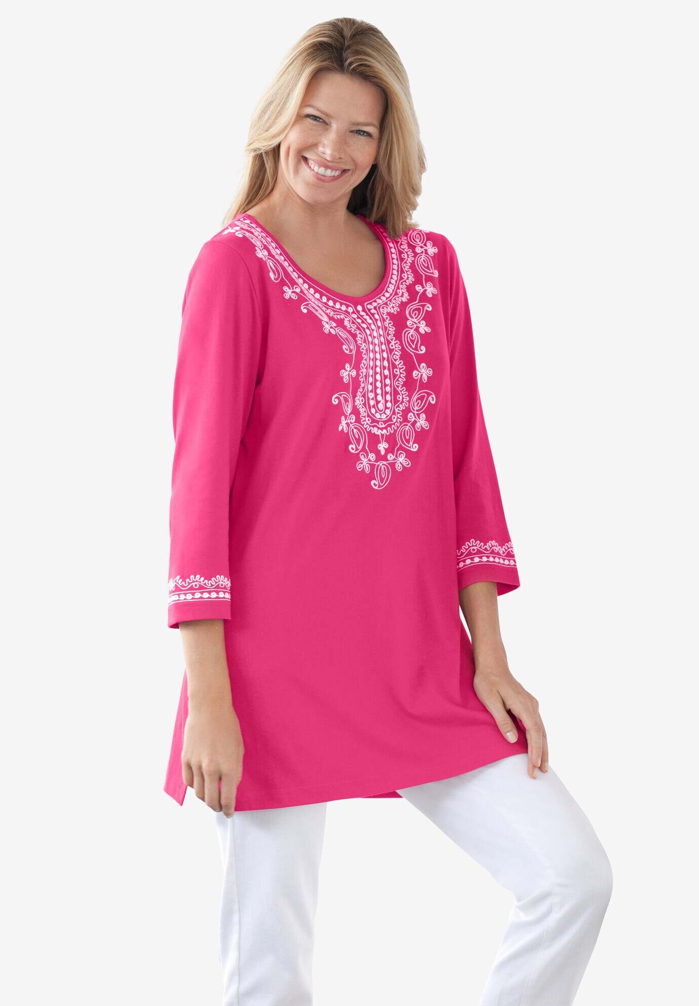 Embroidered Knit Tunic