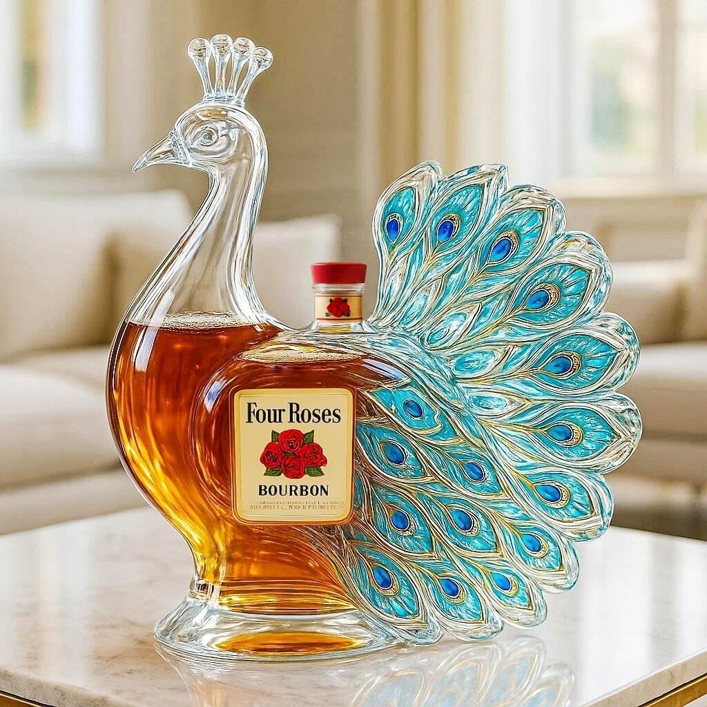 Peacock Whiskey Bottle