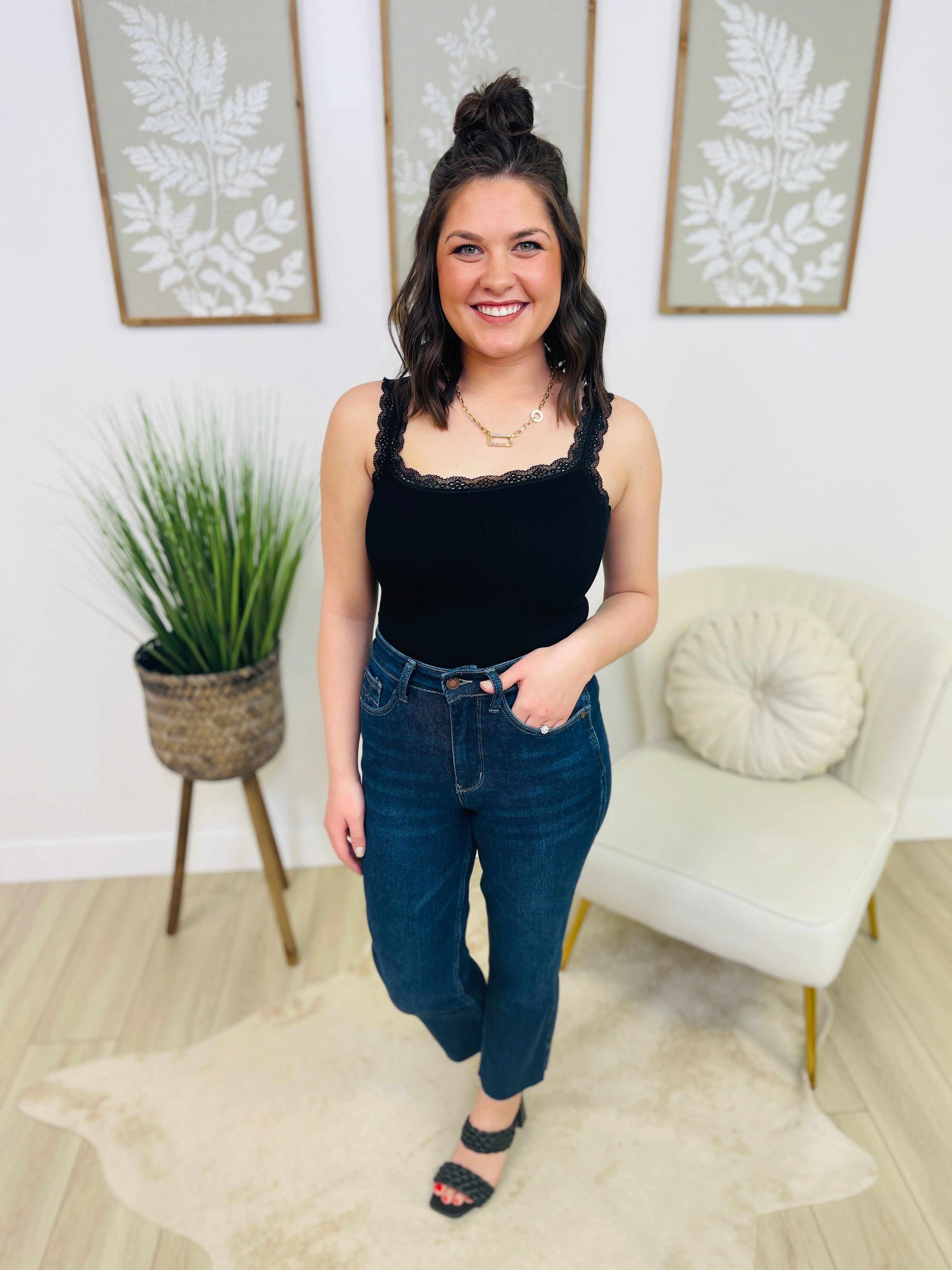 PLUS/REG You Can't Slit With Us Wide Leg Cropped Jeans