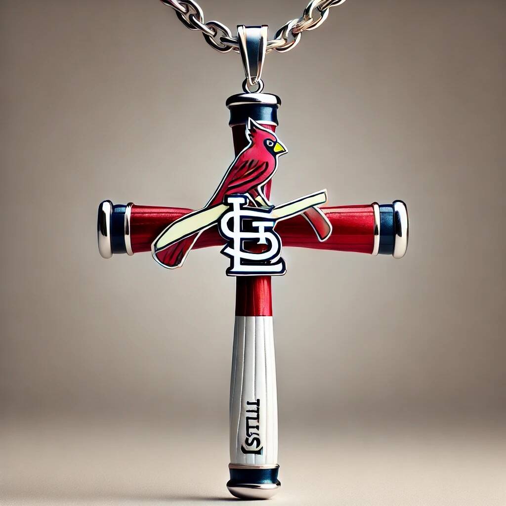 Baseball Team Bat Cross Pendant