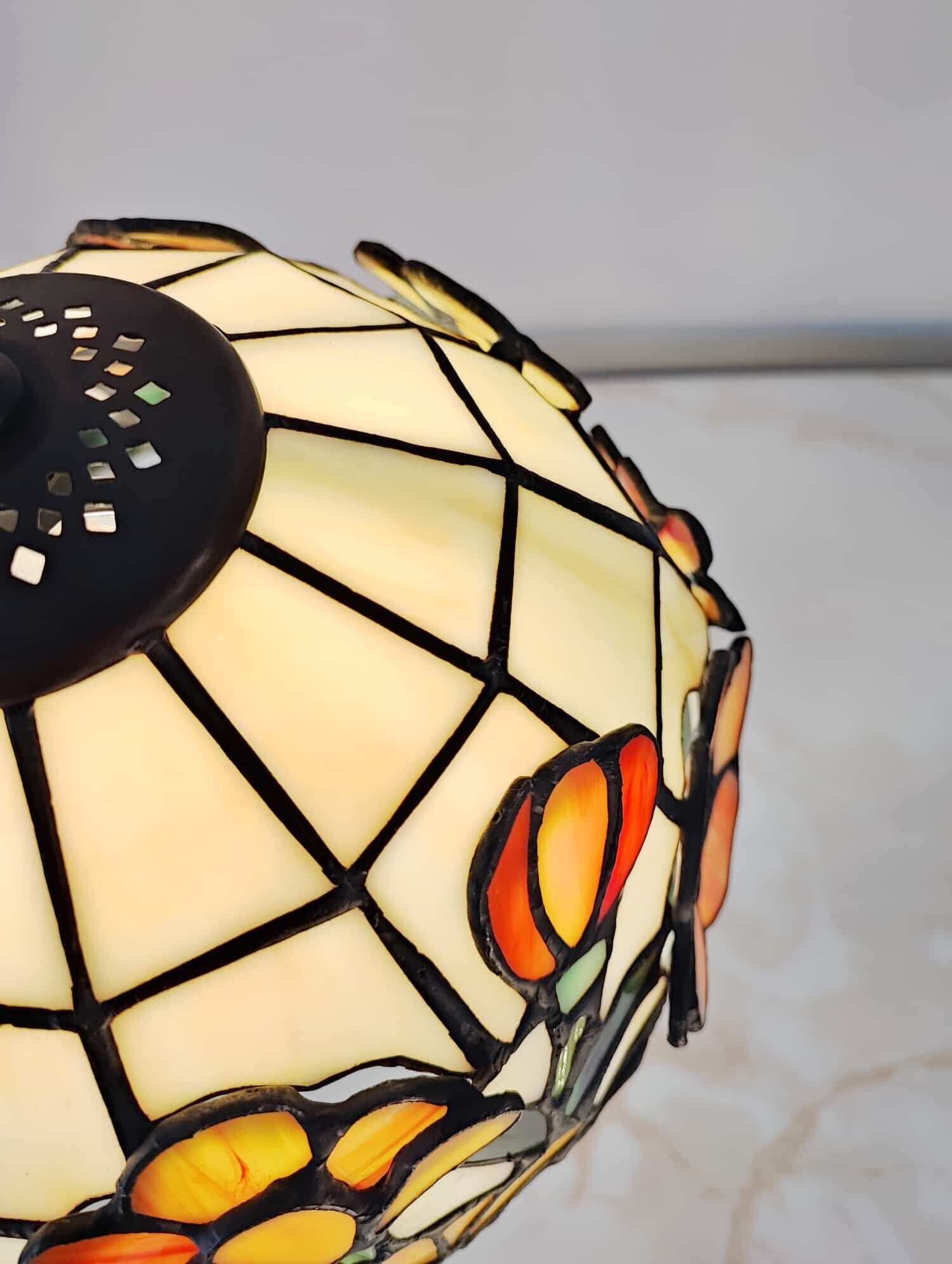 Floral Tiffany Abatjour with Raised Glass, 20cm