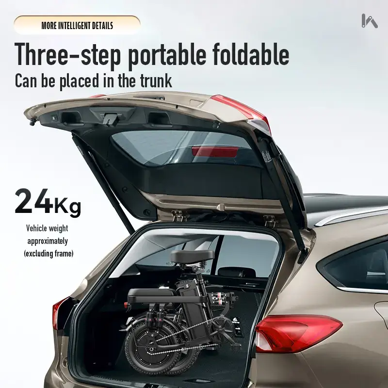 Compact Folding Electric Bike, Equipped with 500W Motor & 48V 15Ah Battery, Up to 100km Long Mileage Range, 14-Level Adjustable Shock Absorption, Dual Disc Brakes, UL2849 Safety Certified Foldable E-Bike for Outdoor Commuting & Sports