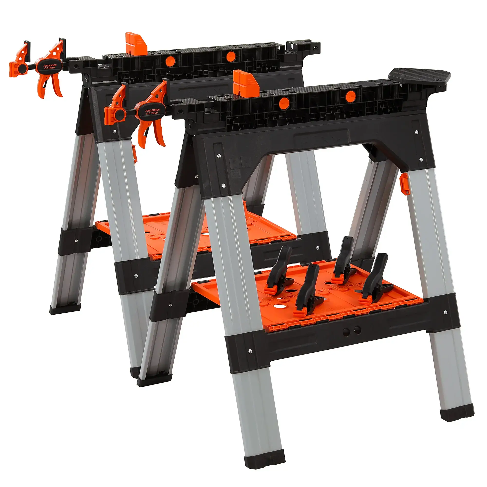 2-Pack Clamping Sawhorses, 1200 LBS Load Capacity, 30-3/4