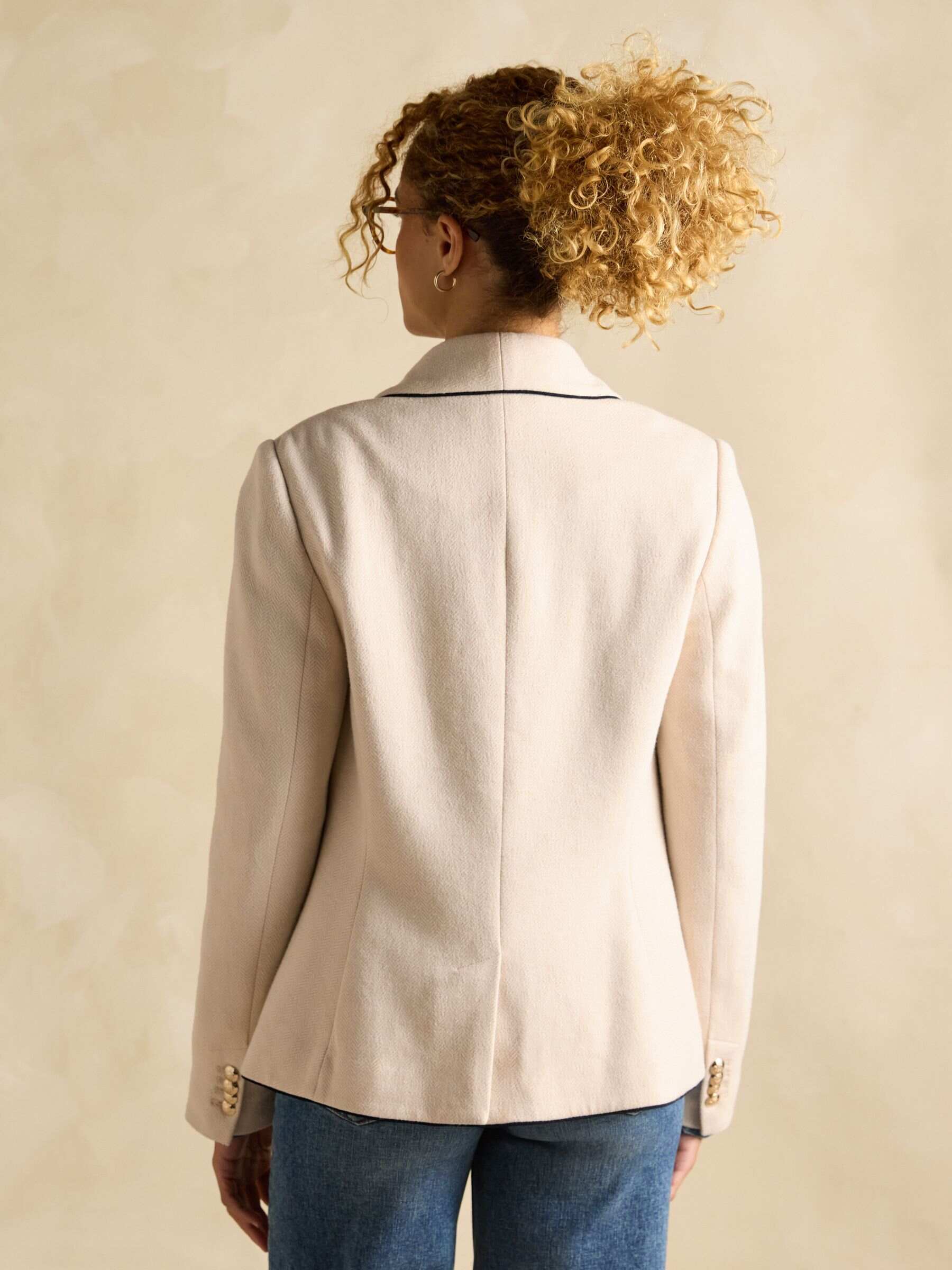 Hartley Oat Shawl Collar Blazer