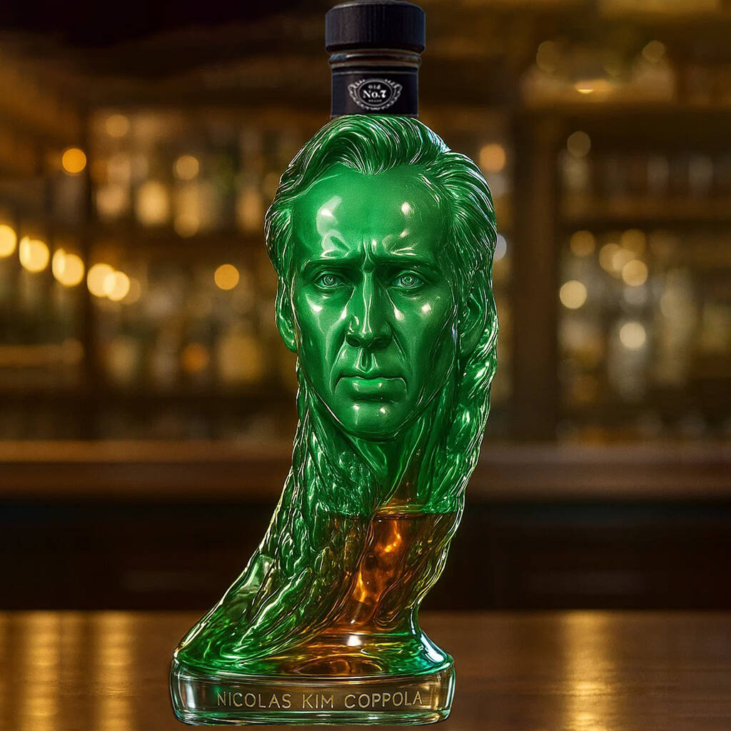 Funny Picolas Cage Whiskey Bottle