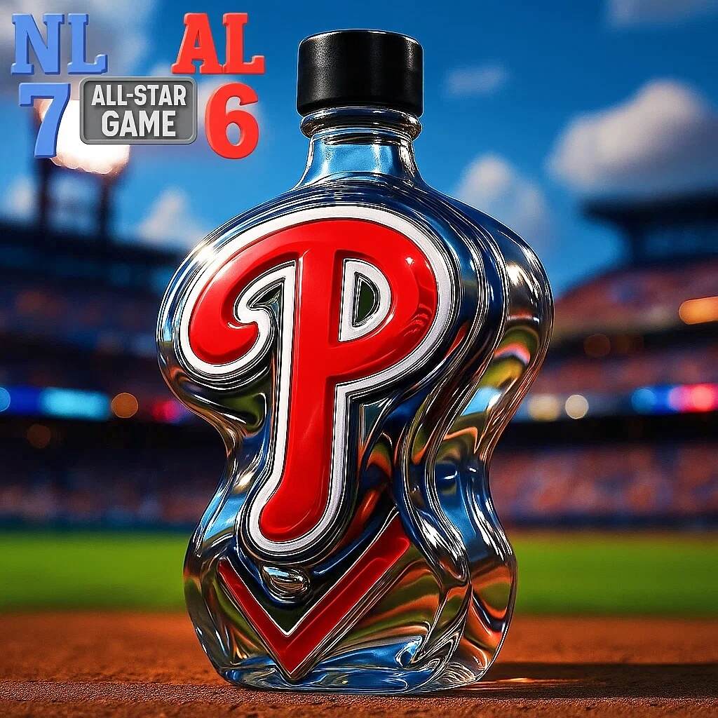MLB All-Star Game Philadelphia Phillies Whiskey Bottle
