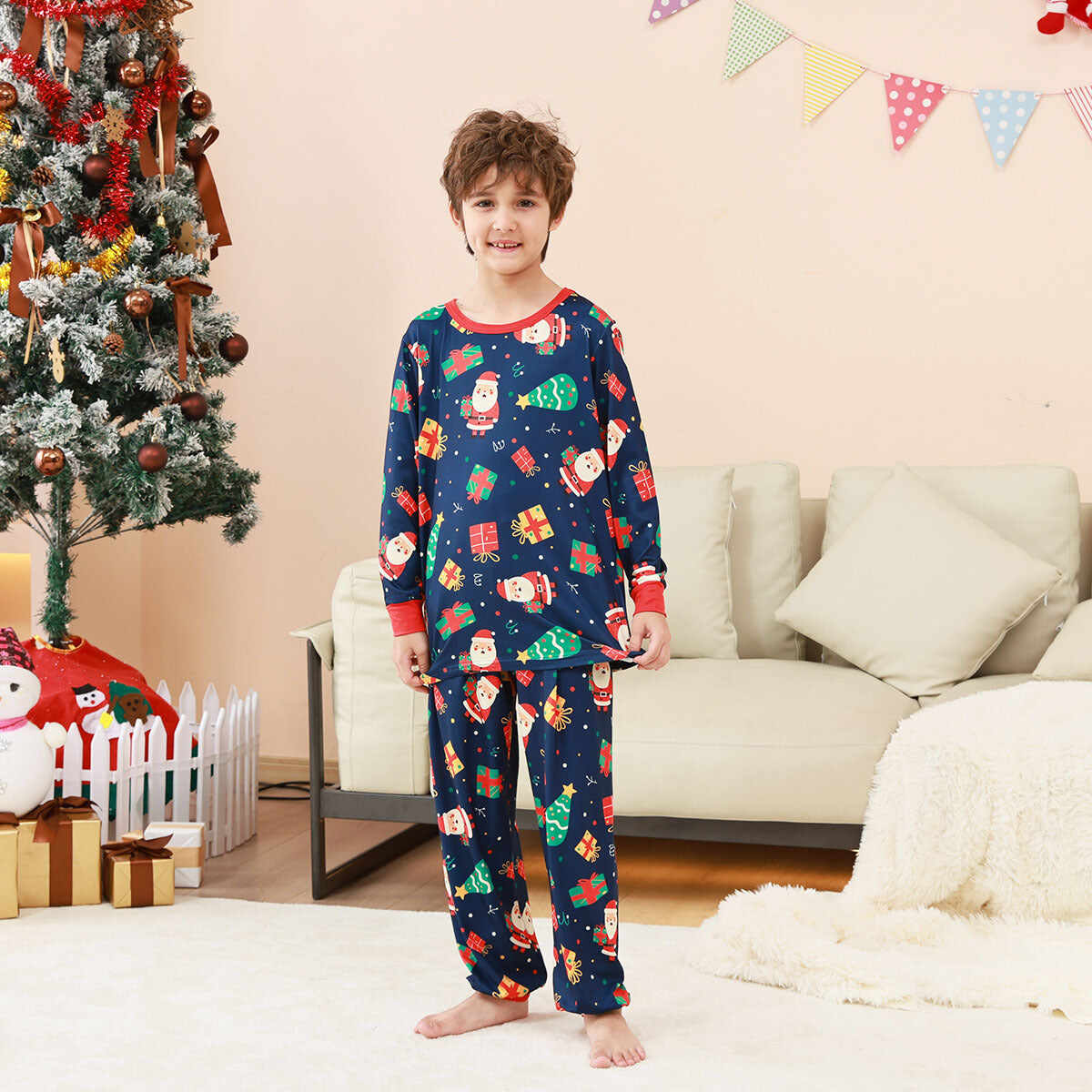 Family Parent-Child Christmas Santa Gifts Pajamas Set