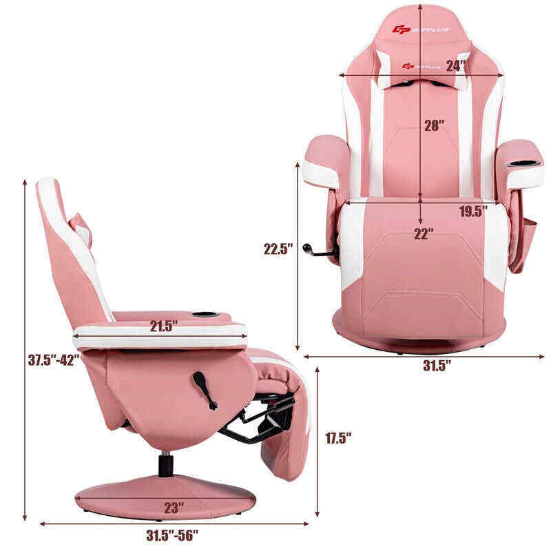 Ergonomic High Back Massage Gaming Chair Racing Style Gaming Recliner with Adjustable Backrest Footrest