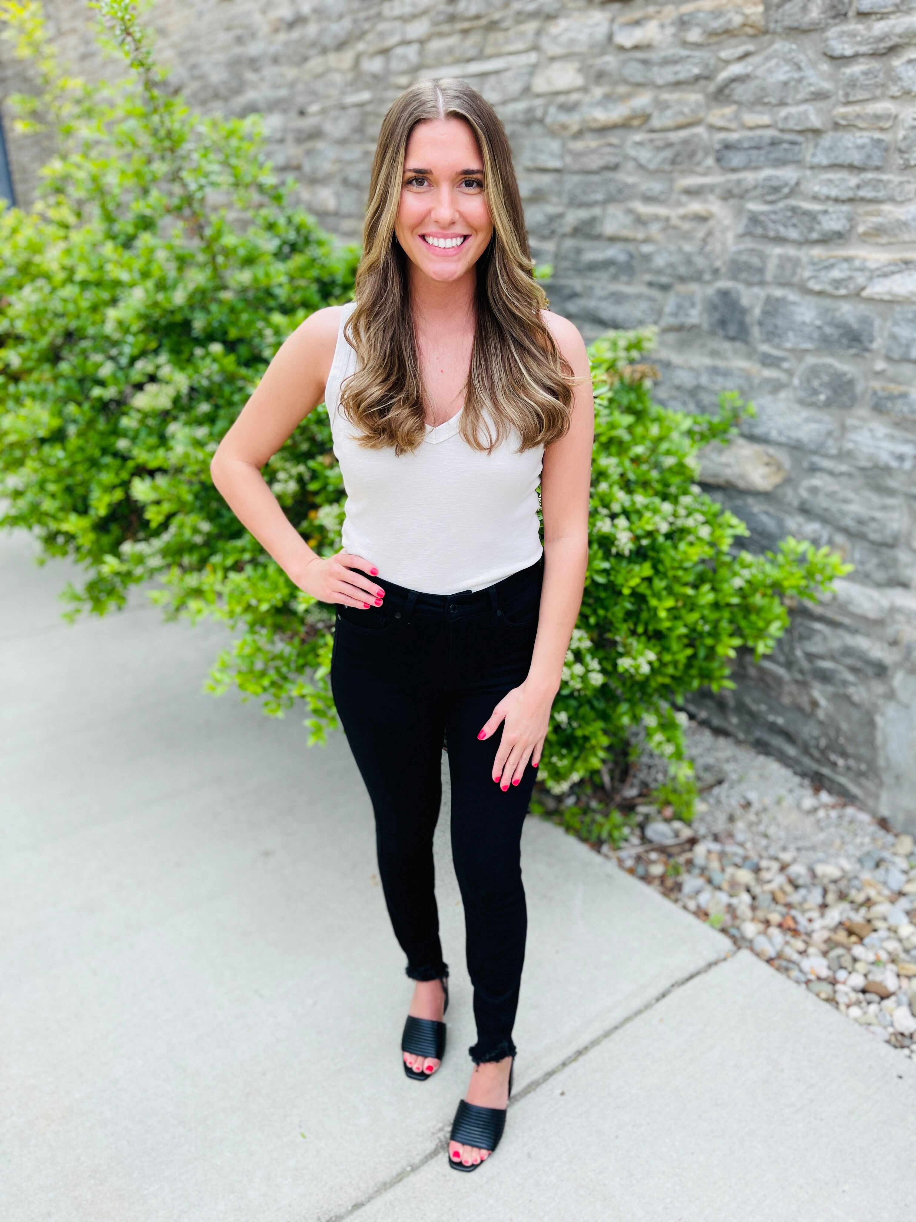 MARKDOWNS! Tummy Control Black Skinny Jeans in Reg/Curvy Fifth Restock!