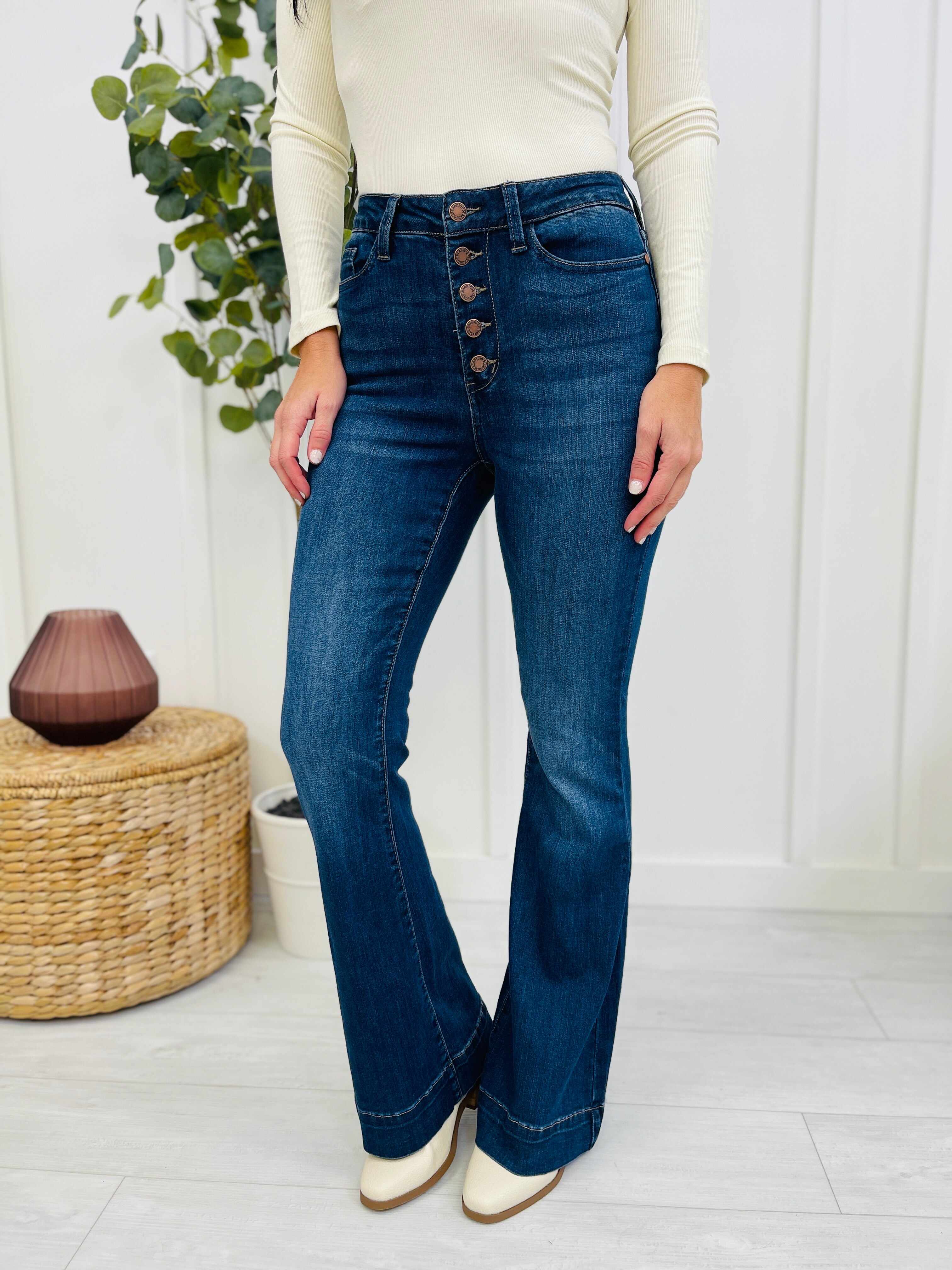 REG/CURVY Flare Affair Button Fly Trouser Flare