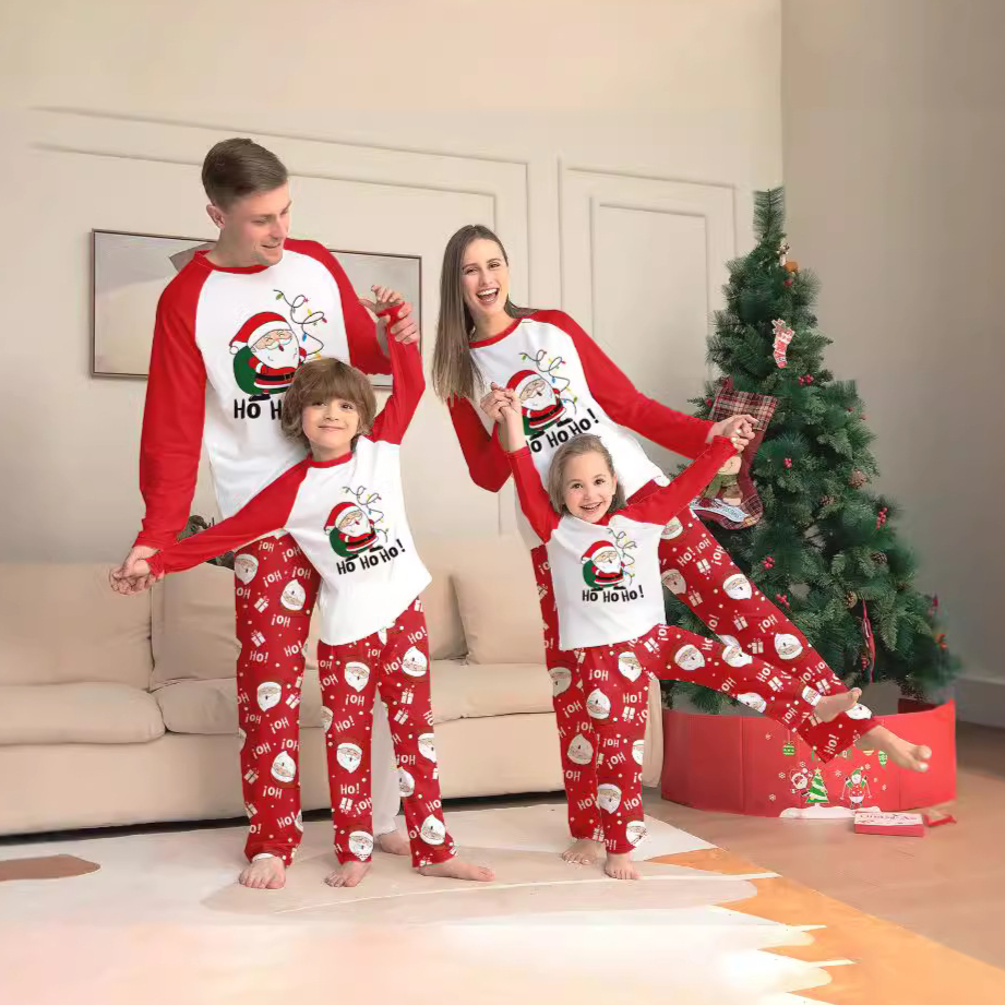 Family Parent-Child Christmas Santa Claus Letters Cartoon Pajamas Set