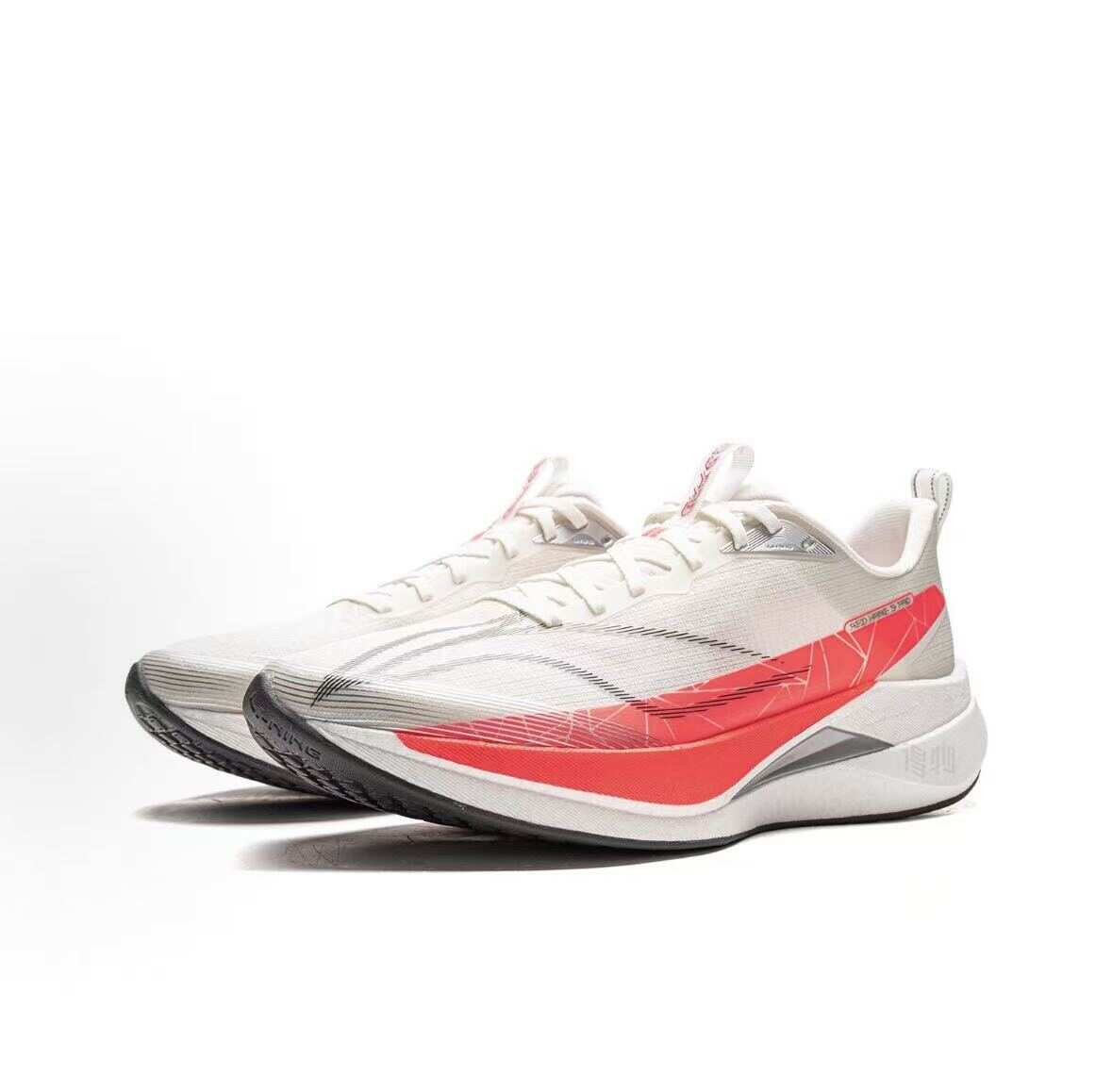 Lightweight Breathable Running Sneakers - White/Red Colorway