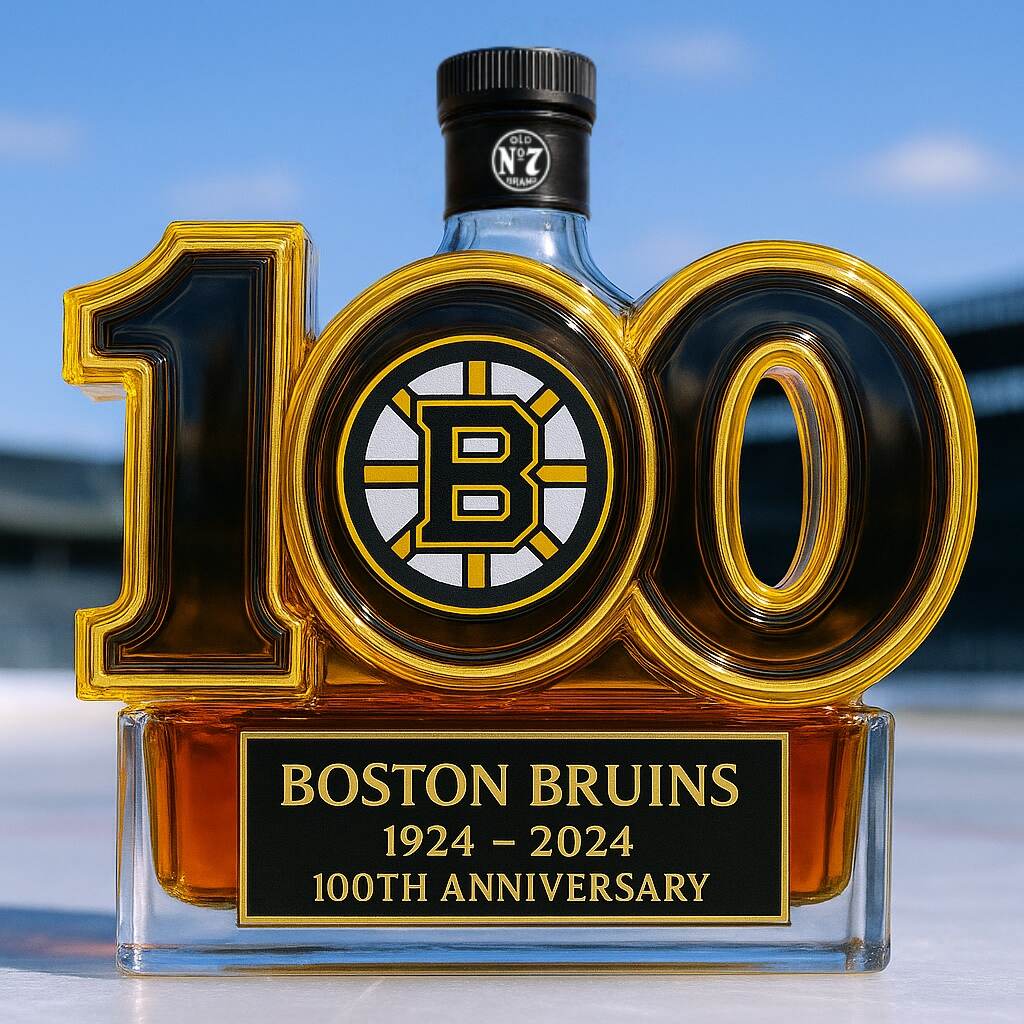 Boston Bruins 100th Anniversary Whiskey Bottle