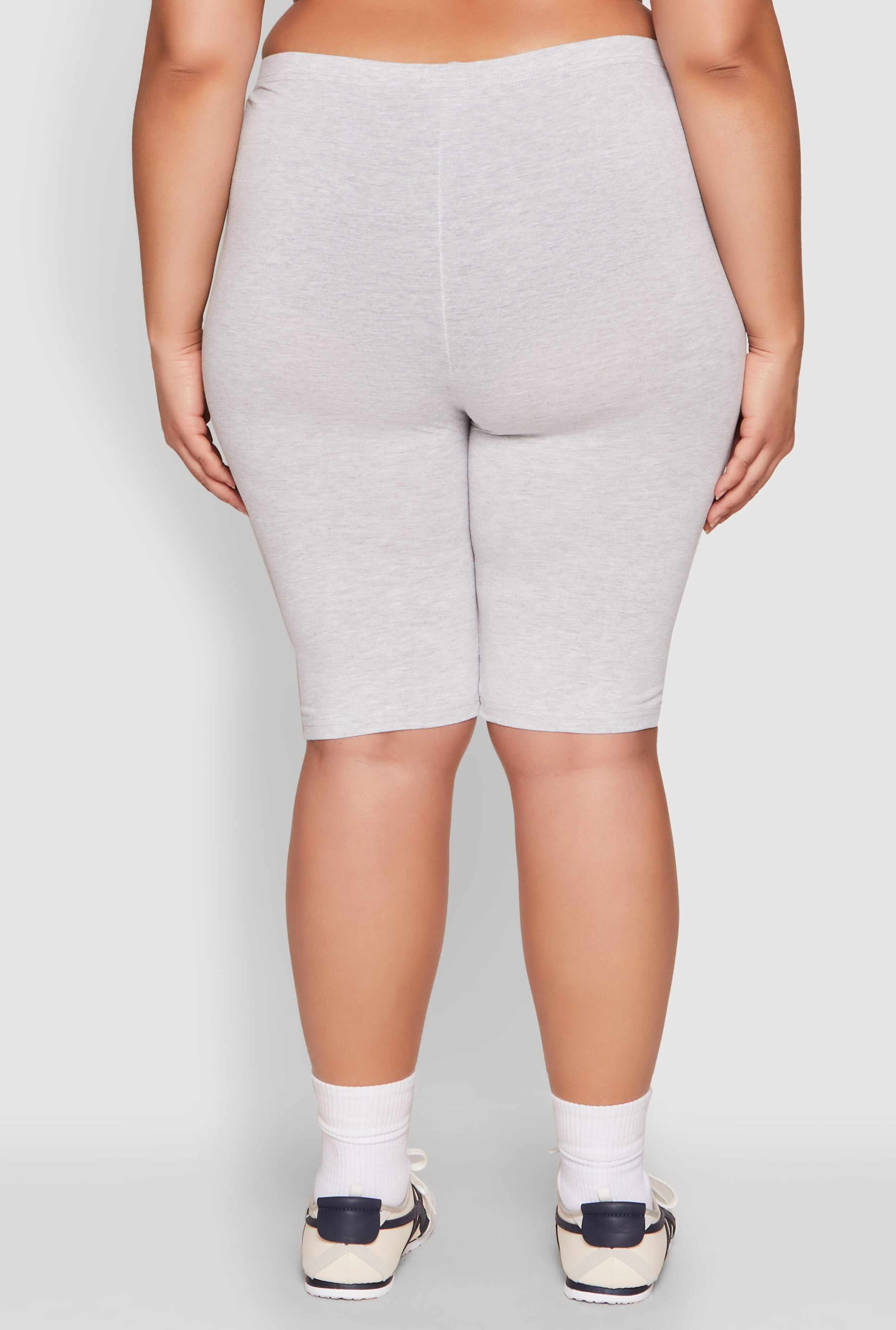 Plus Size Blessed By God Graphic Biker Shorts