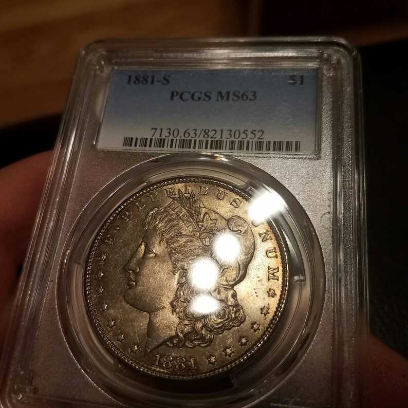 1881-S 1 Morgan Silver Dollar PCGS MS63 Nice dark toning - lot#227.