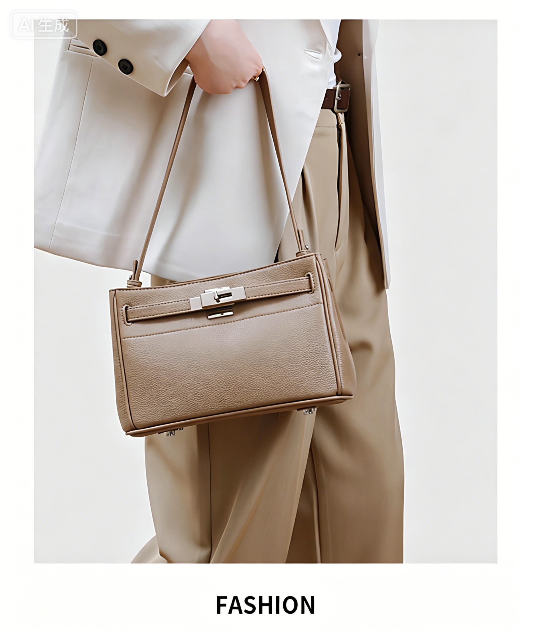 Fashionable women handbag with cowhide leather