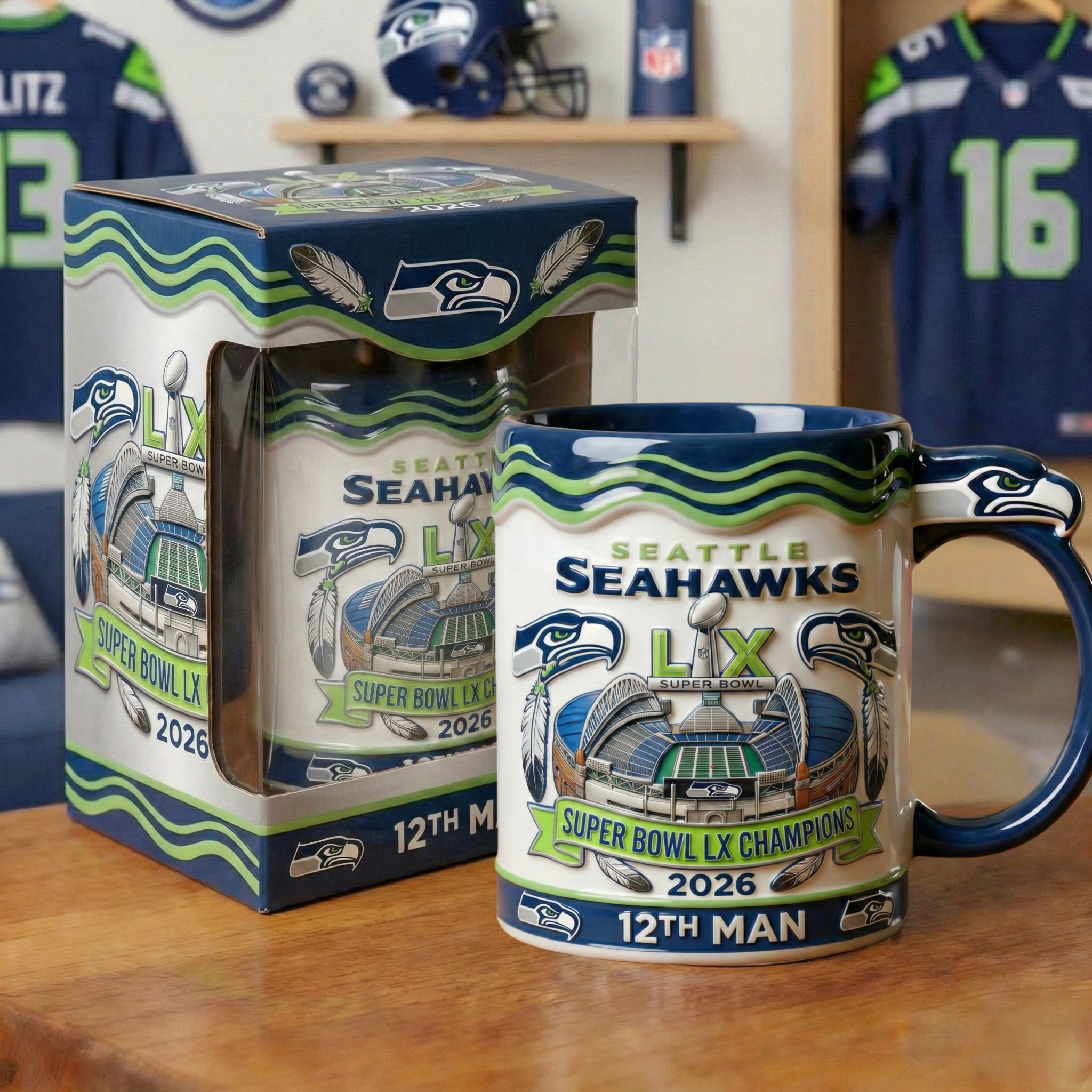 Seattle Seahawks Super Bowl LX Champions Mug