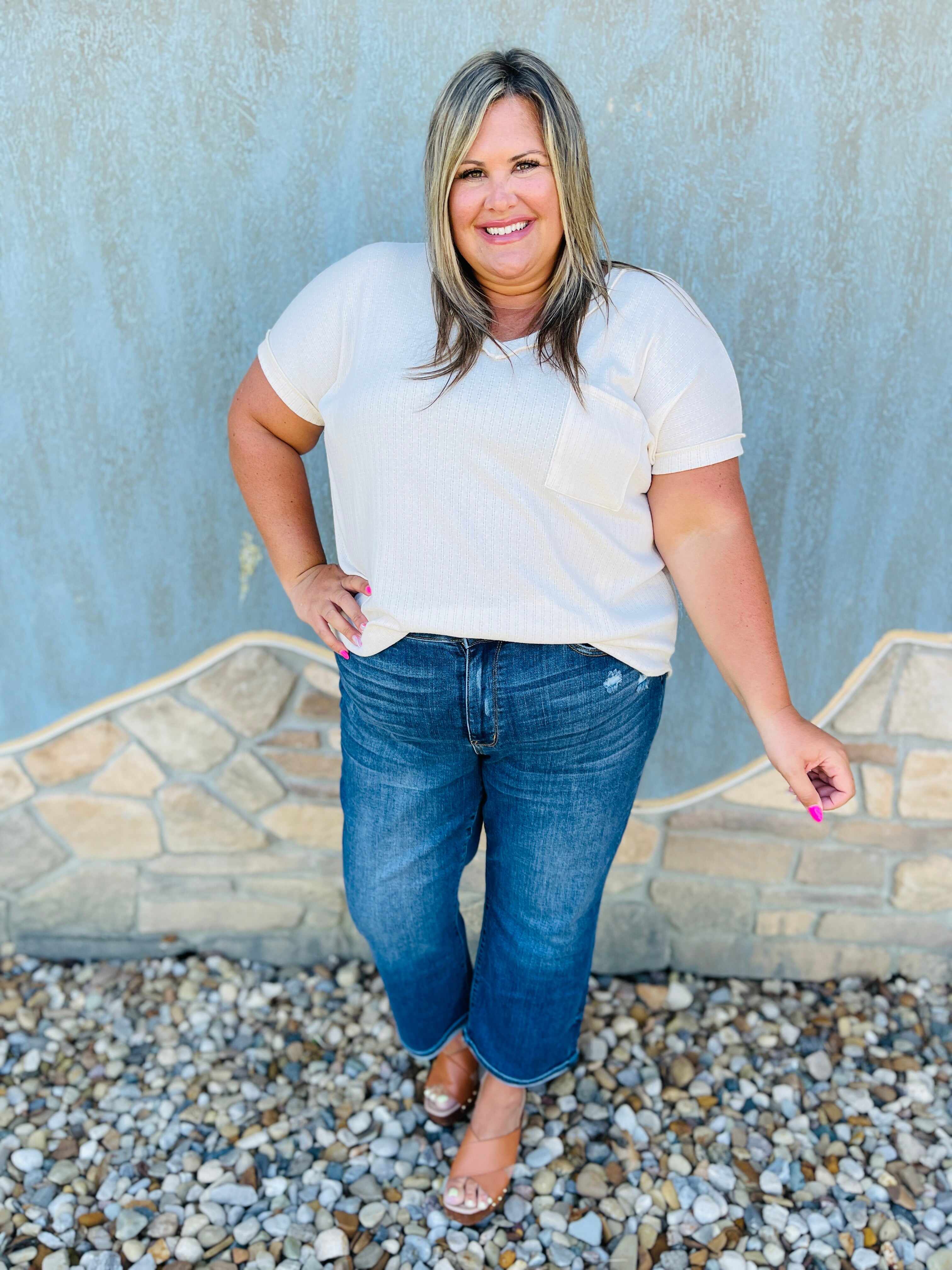 REG/CURVY No Bad Days Cropped Wide Leg Jeans