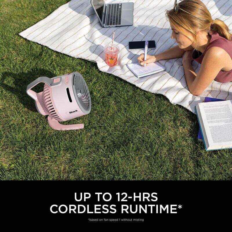 FlexBreeze HydroGo, Powerful Portable Fan with Misting, Indoor & Outdoor Cooling, Quiet & Durable, Corded & Cordless, Compact & Lightweight, Up to 20m Airflow, Charcoal FA050UK