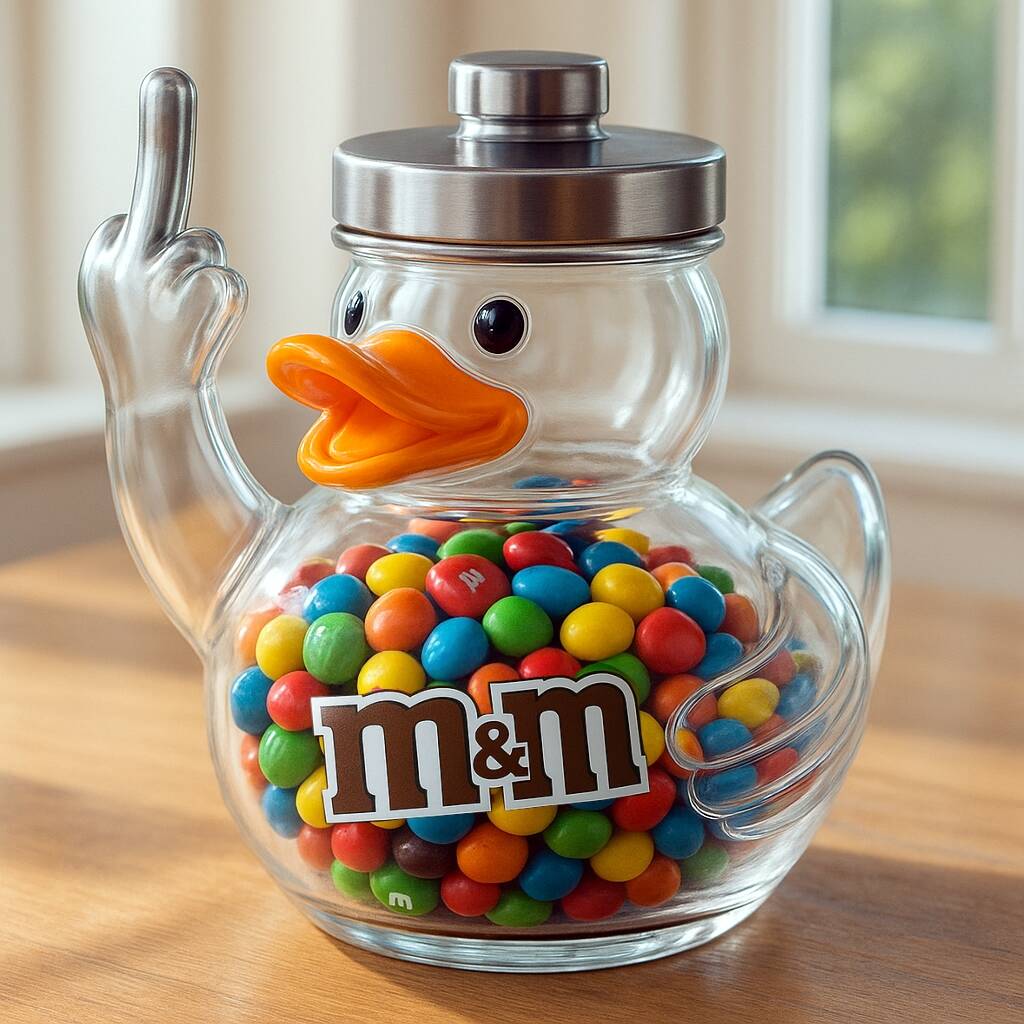 Funny Middle Finger Duck Candy Jar