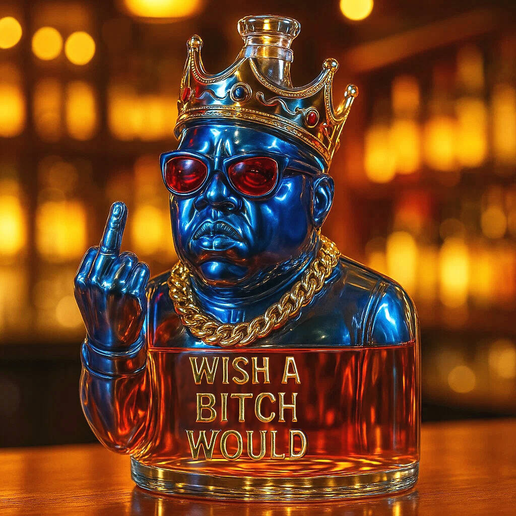 👑Funny The Notorious B.I.G Whiskey Bottle
