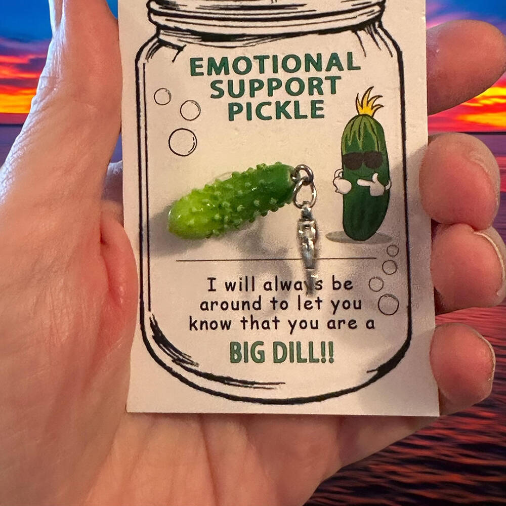 Emotional Support Pickle Keychain