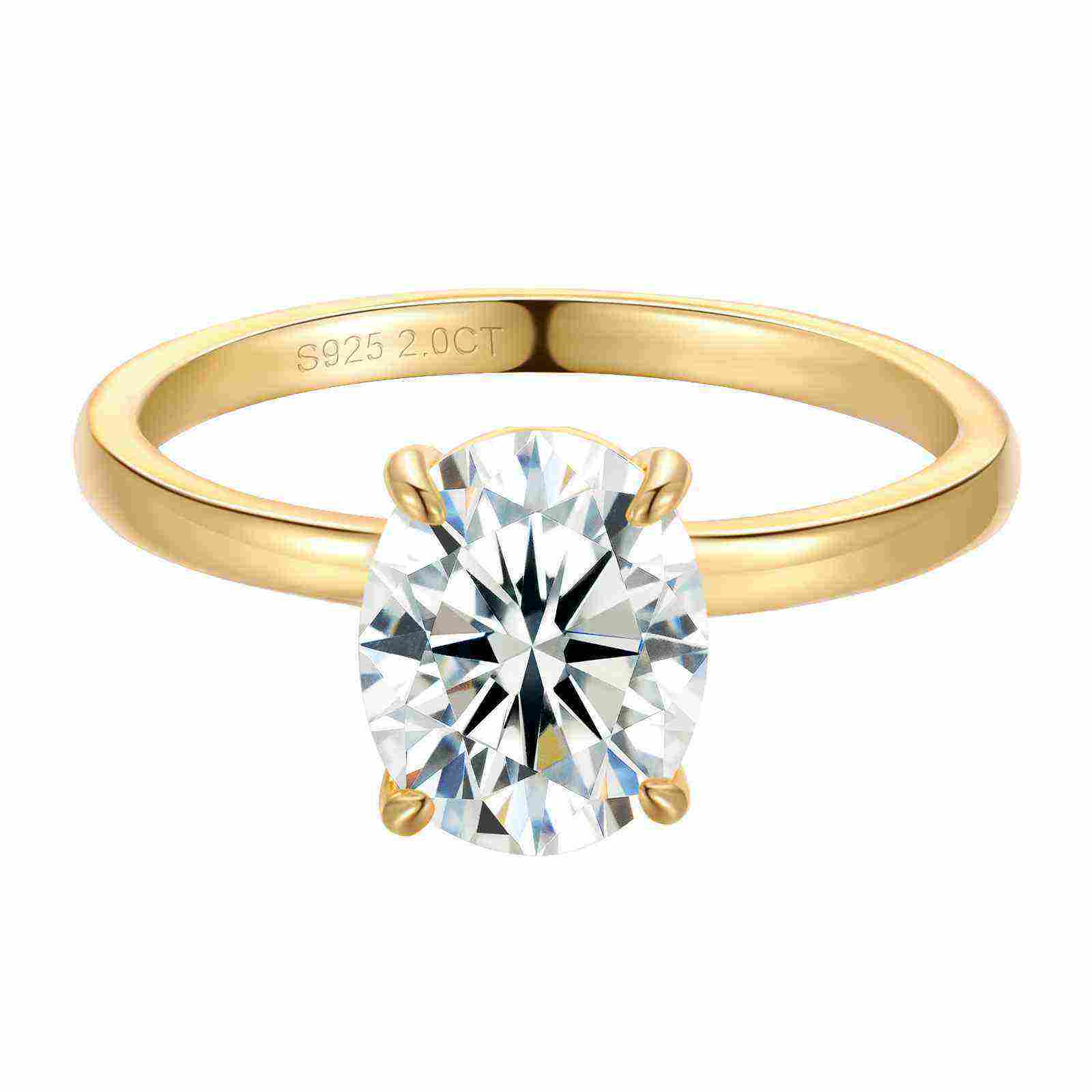 Test(Valentine's Gift) S925 Oval Cut Moissanite Engagement Ring For Her