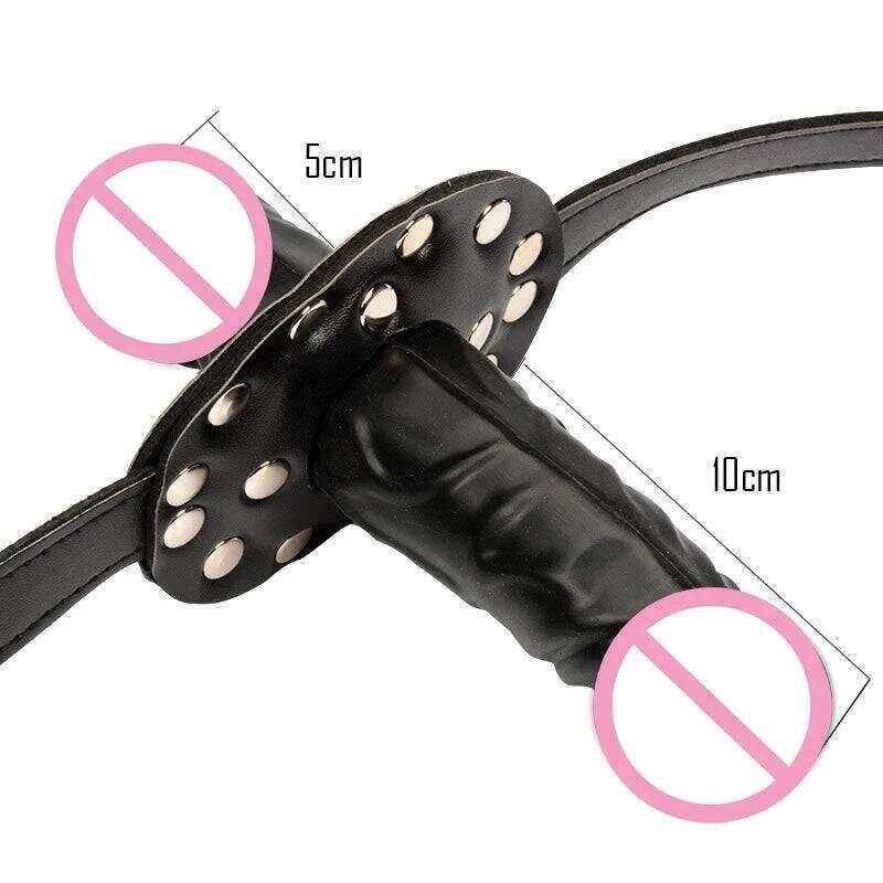 Silicone Dildo Oral Gag with Locking Buckles