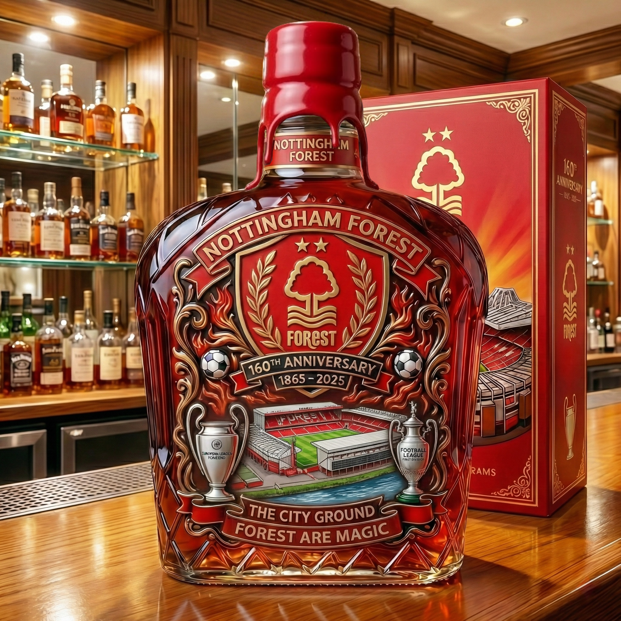 Nottingham Forest Football Club 160th Anniversary Commemorative Whisky Bottle
