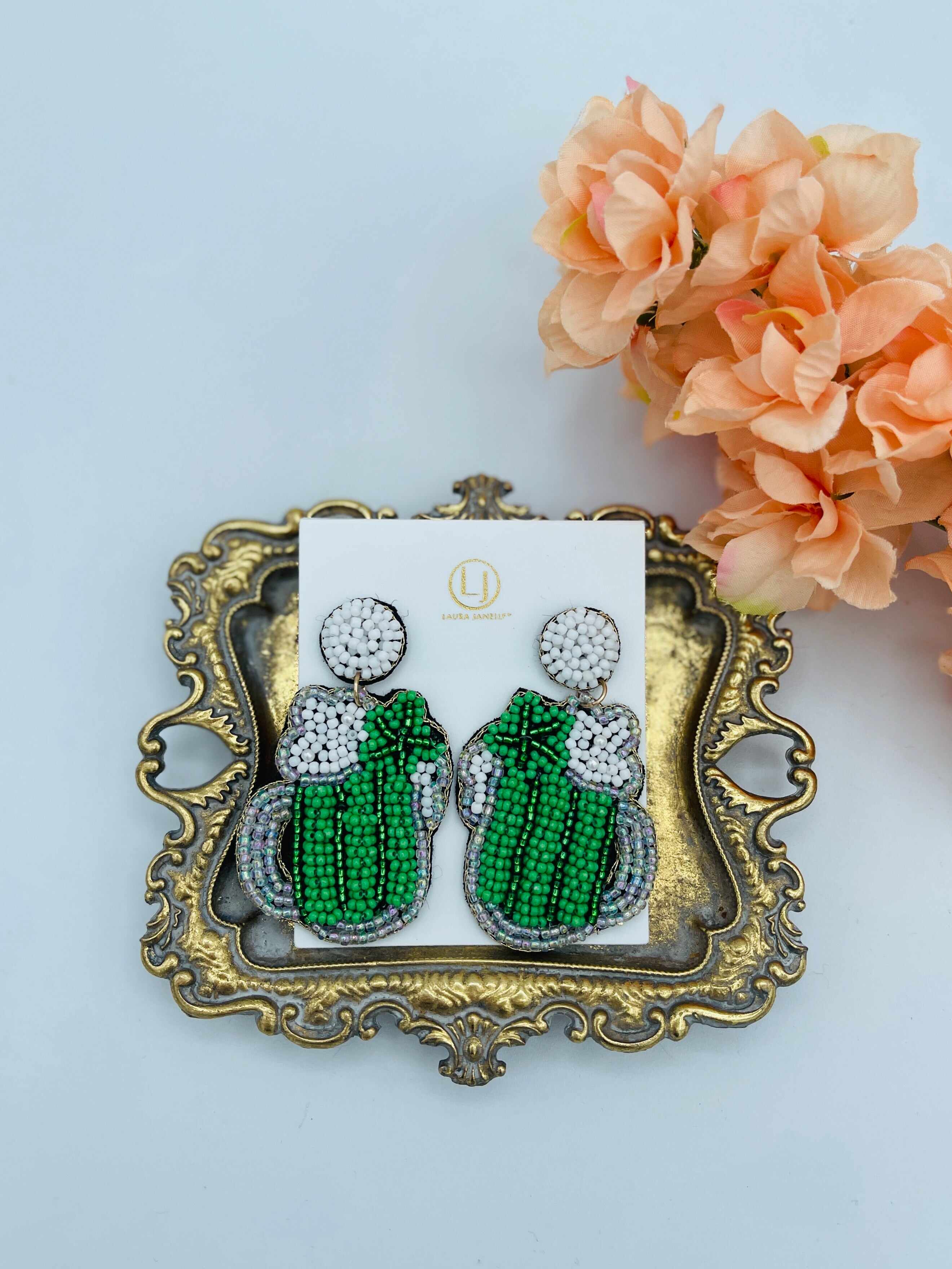 Green Beer Earrings