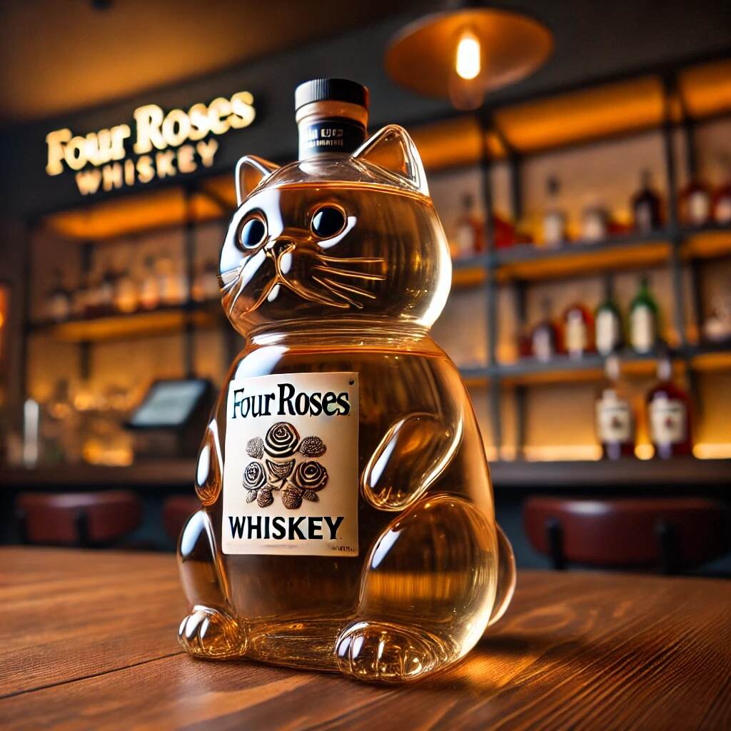 Cat Whiskey Bottle