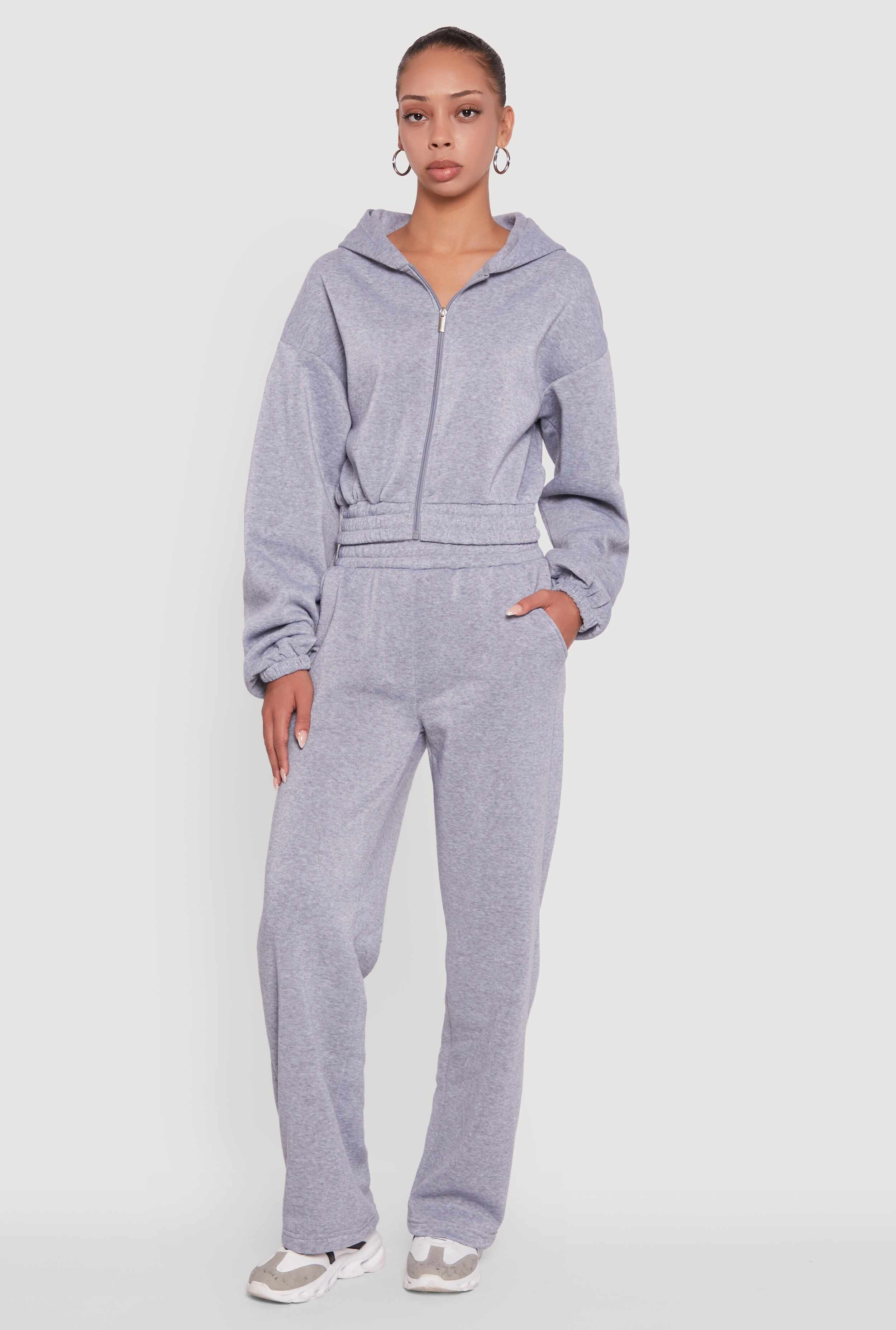 Elastic Waist Wide Leg Sweatpants