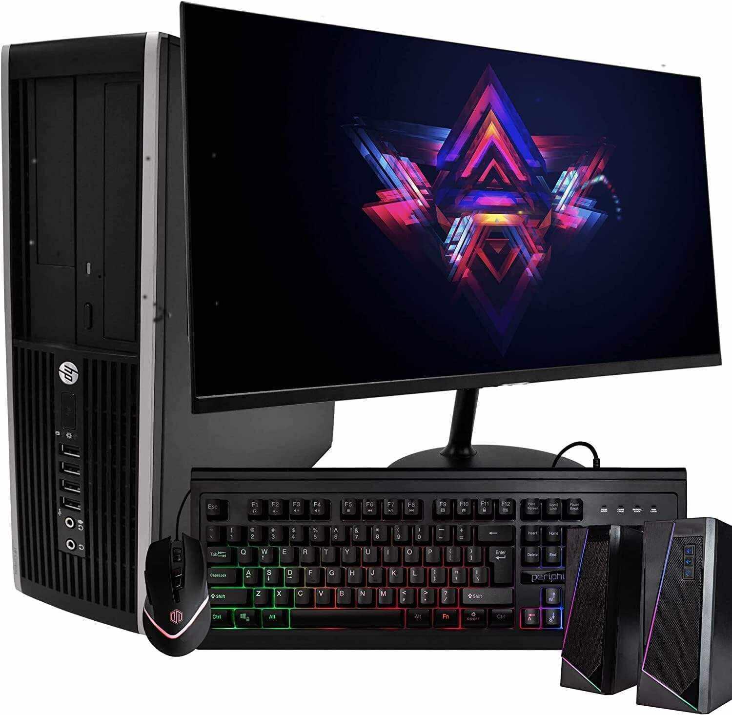 Desktop Computer PC, 3.1 GHz, Intel Core i5, 16GB, RAM, 2TB HDD, New 22 inch LED Monitor, RGB Speaker and Keyboard Mouse, WiFi, Windows 10 Pro (Renewed)