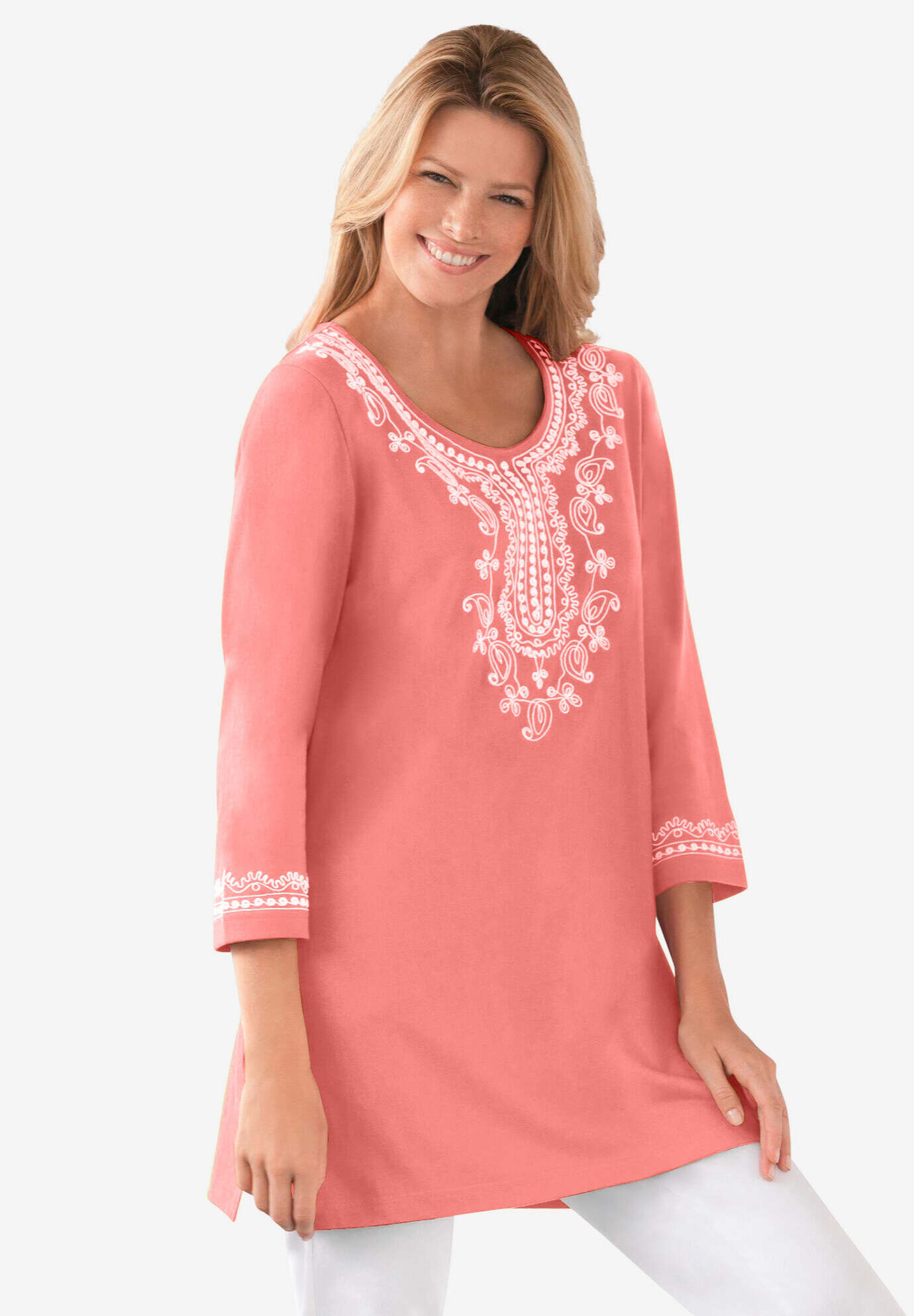 Embroidered Knit Tunic