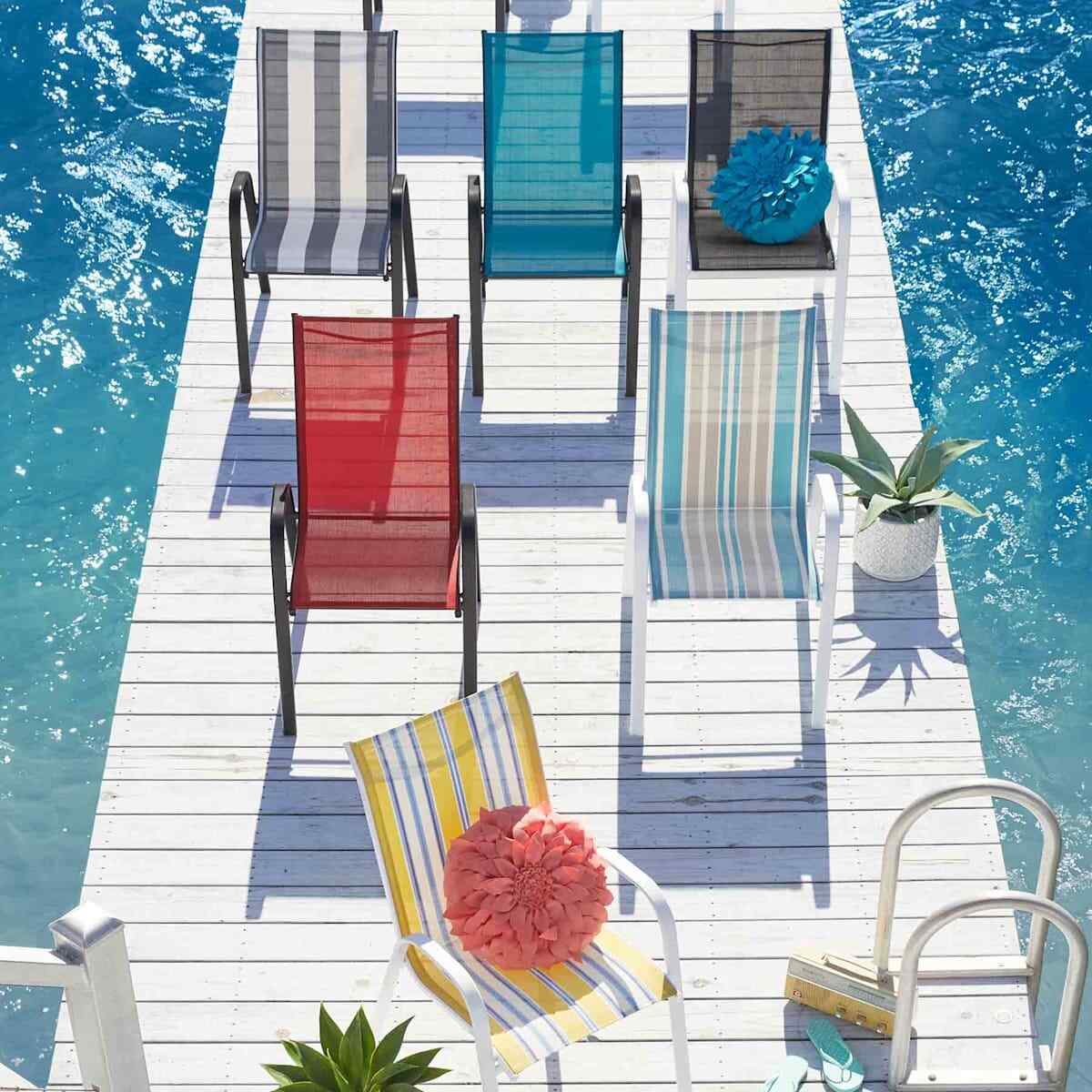Stackable Sling Patio Chair, Red