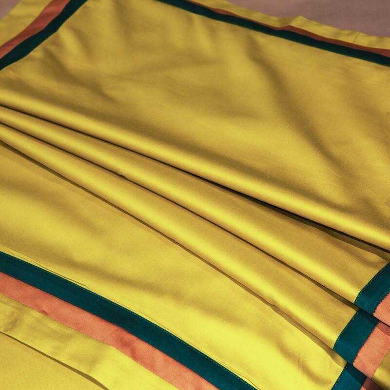 Jadyn Contrasting Double Stripe Border Egyptian Cotton Duvet Cover Set