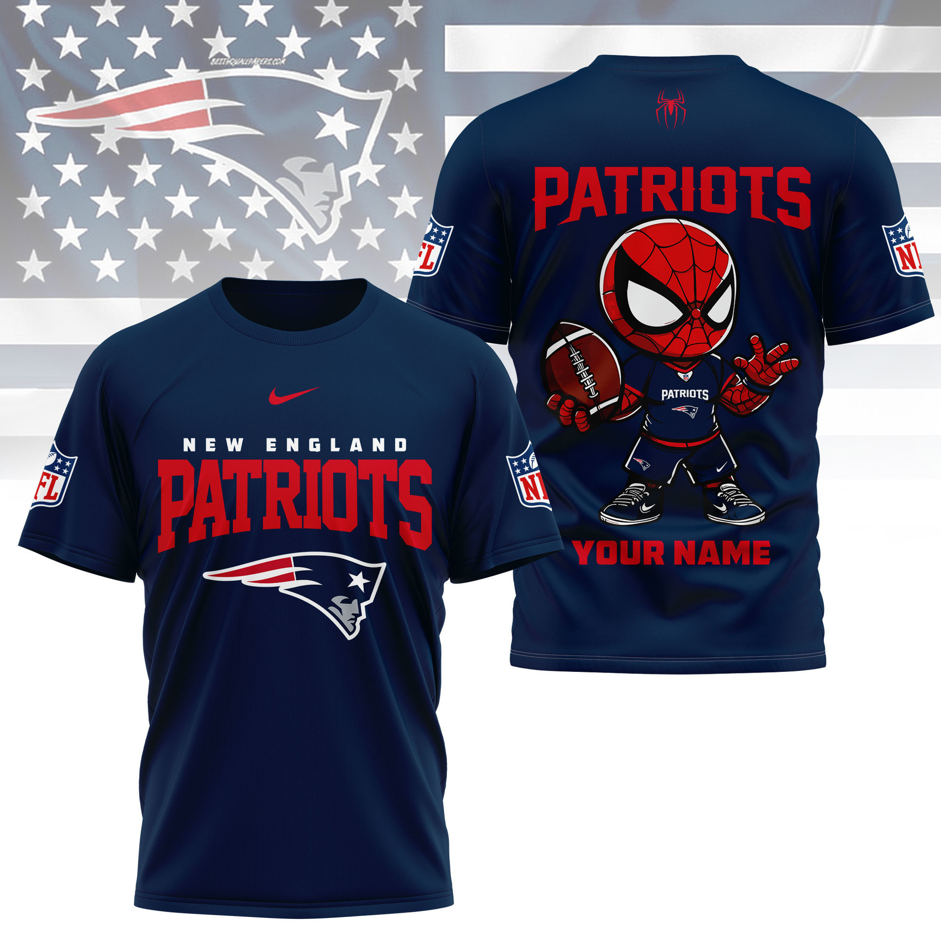 New England Patriots | Premium NFL Spider Hero Custom 3D Shirt NY