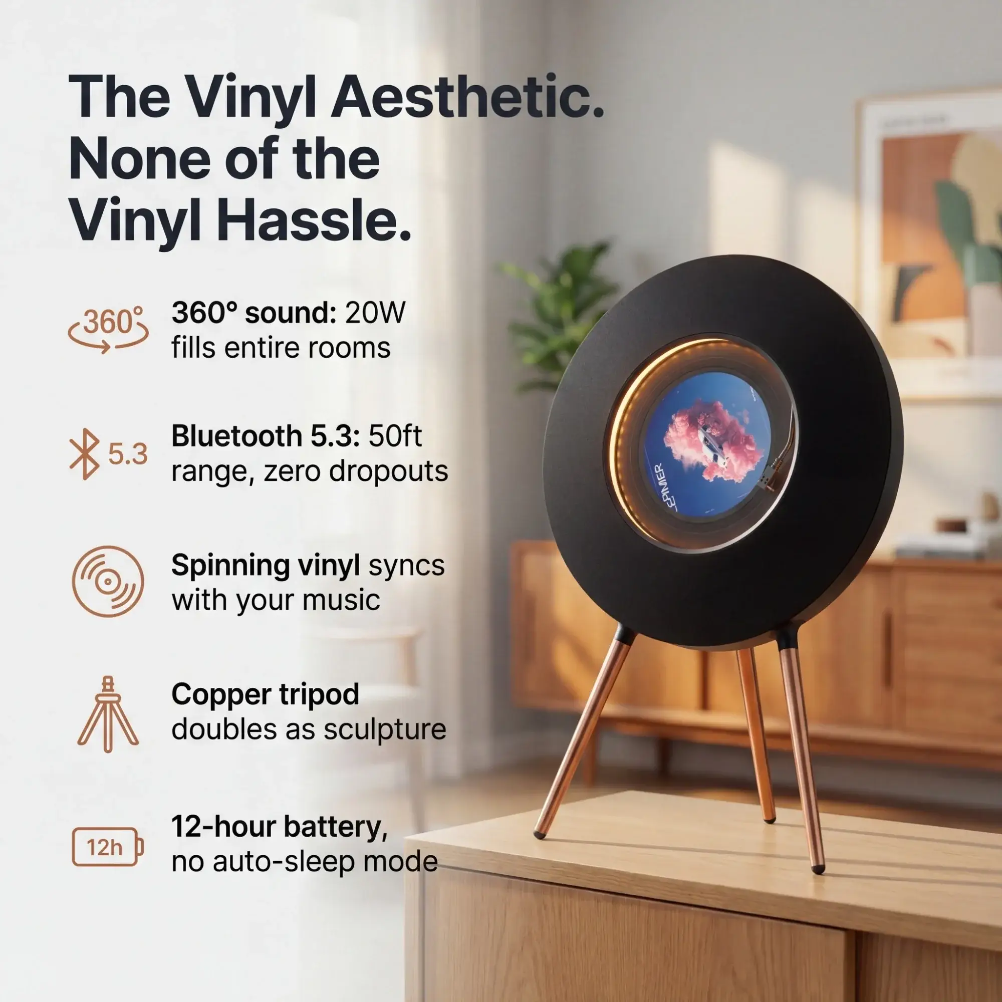 R1 Retro Vinyl Bluetooth Speaker