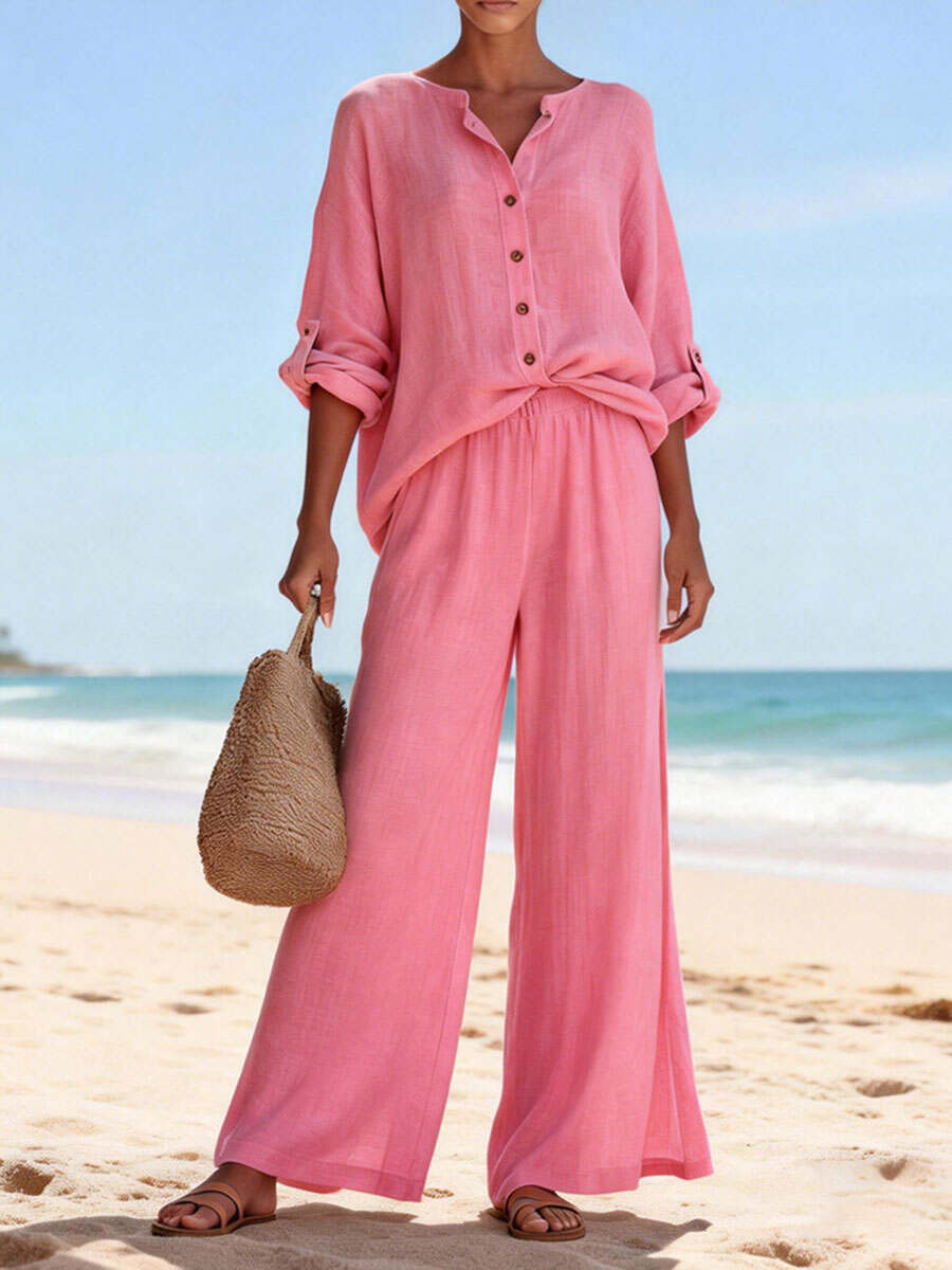🔥Summer Arrivals🌟Casual And Cozy Minimalist Linen Two-piece Set