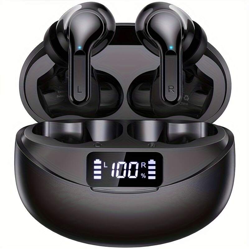 [Noise Cancelling Earbuds] Wireless Noise Cancelling Earbuds, True Wireless Stereo TWS Headphones | Sport Headset, Touch Control, Led Charging Case