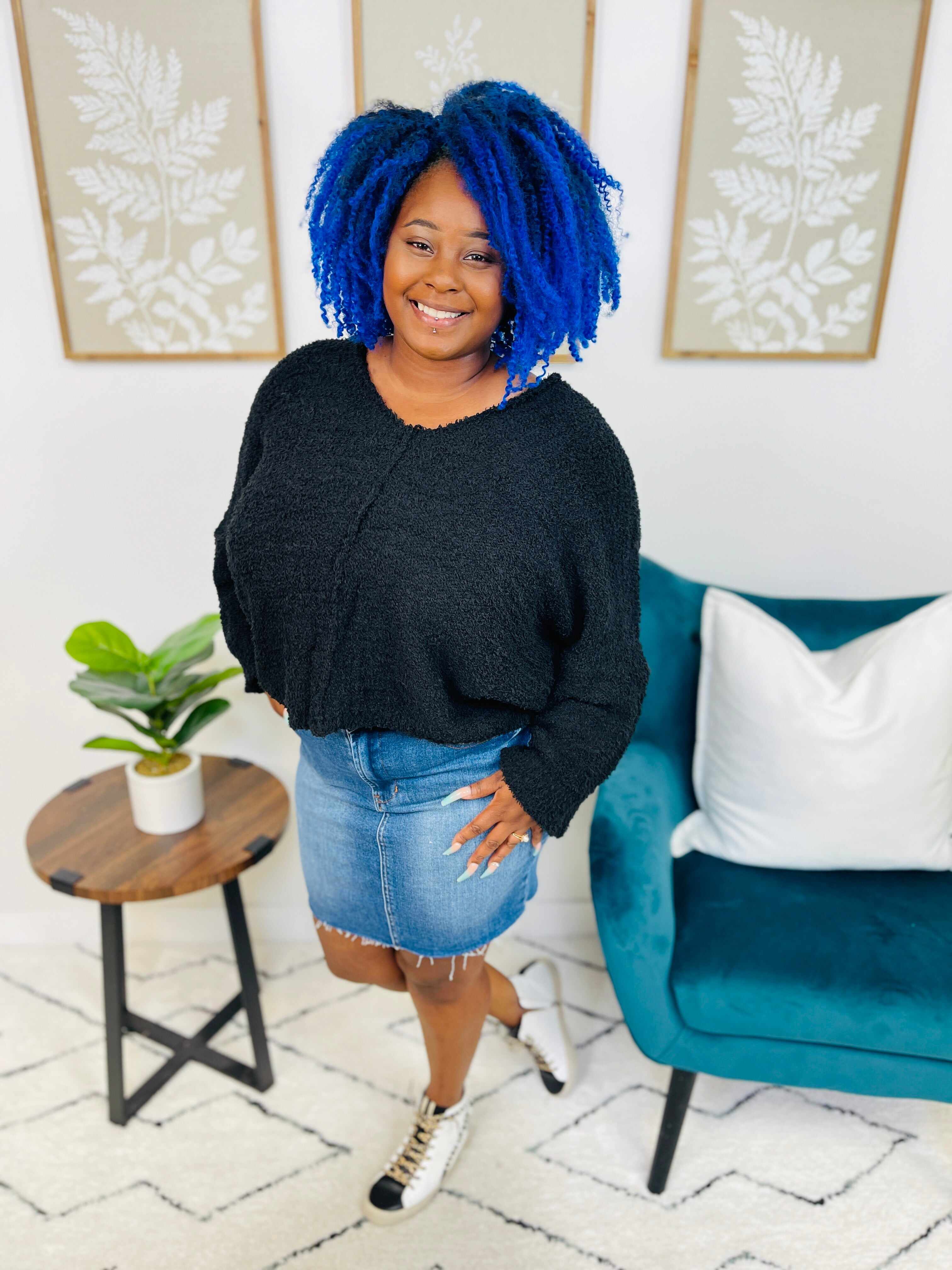 Plus/Reg I See You Looking Denim Skirt