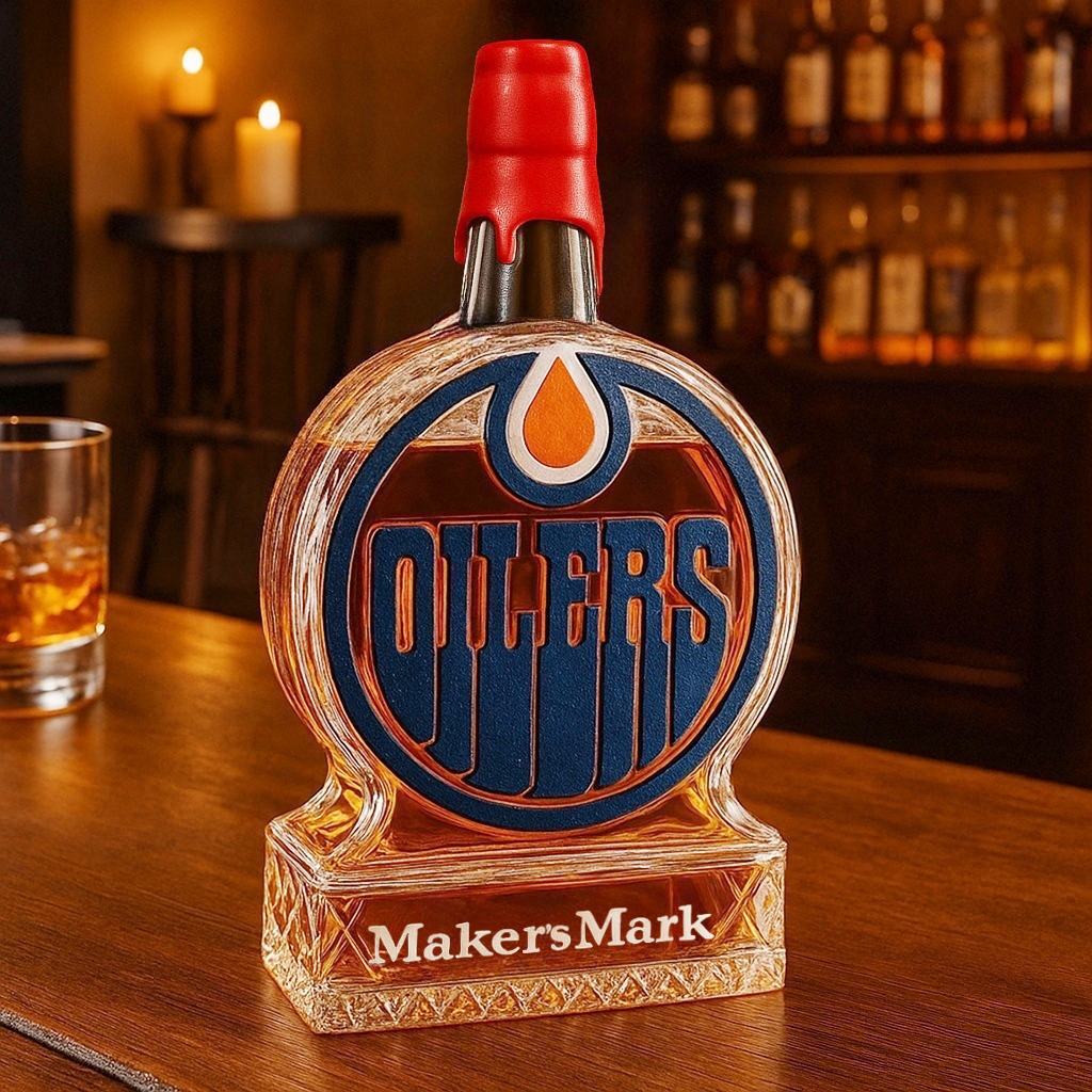 Edmonton Oilers Whiskey Bottle